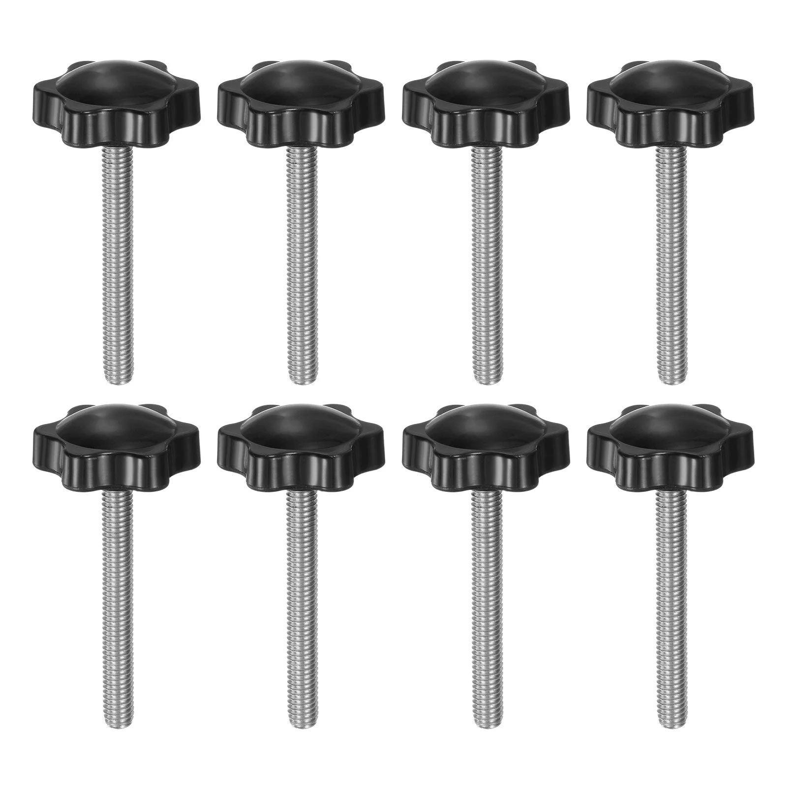 8pcs Star Knobs M6 x 55mm 304 Stainless Steel Stud 32mm 6-Star Head Thumb Screw