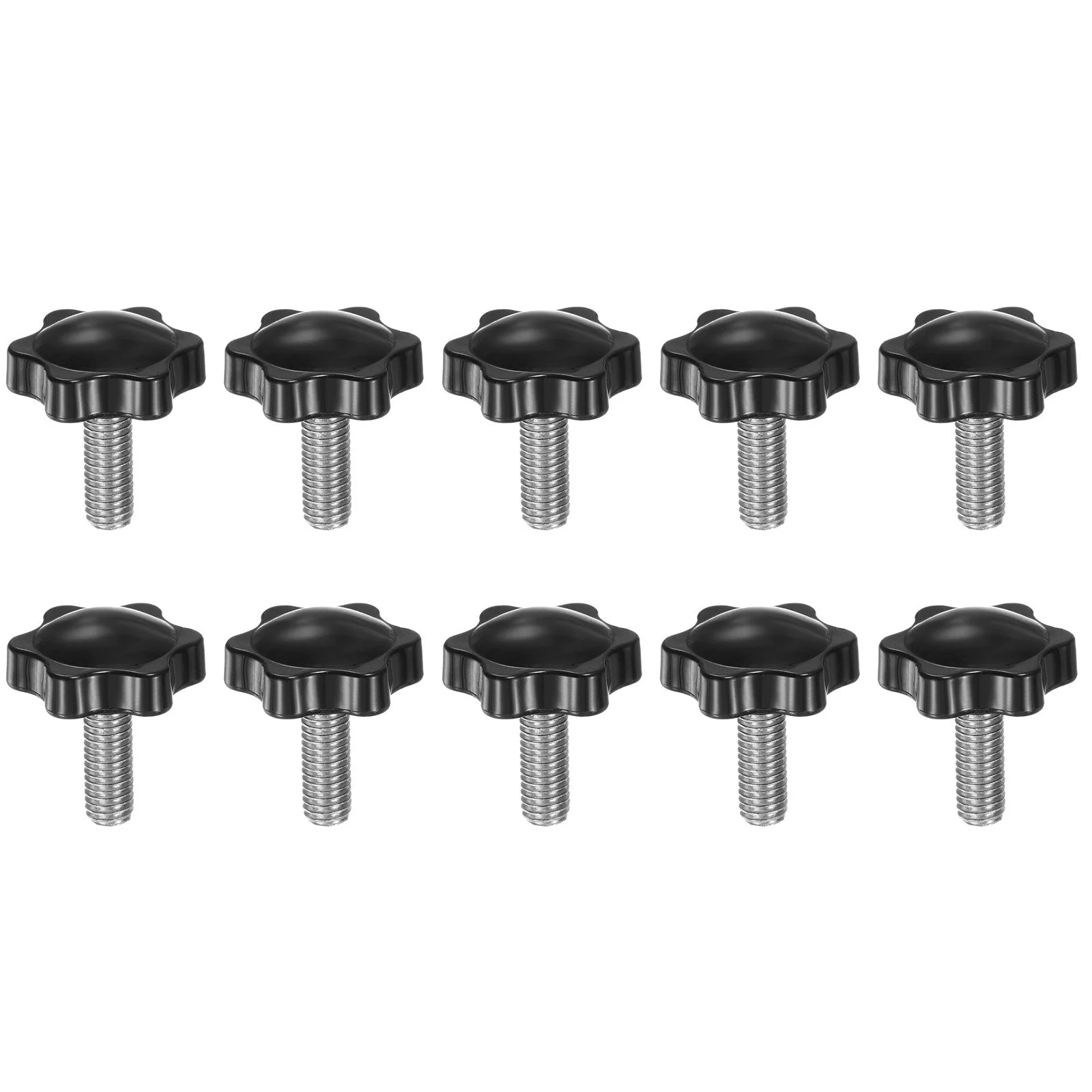 10pcs Star Knobs M8 x 25mm 304 Stainless Steel Stud 32mm 6-Star Head Thumb Screw