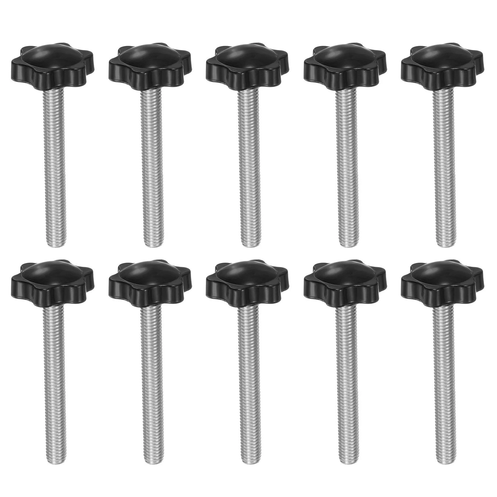 10pcs Star Knobs M8 x 70mm 304 Stainless Steel Stud 32mm 6-Star Head Thumb Screw