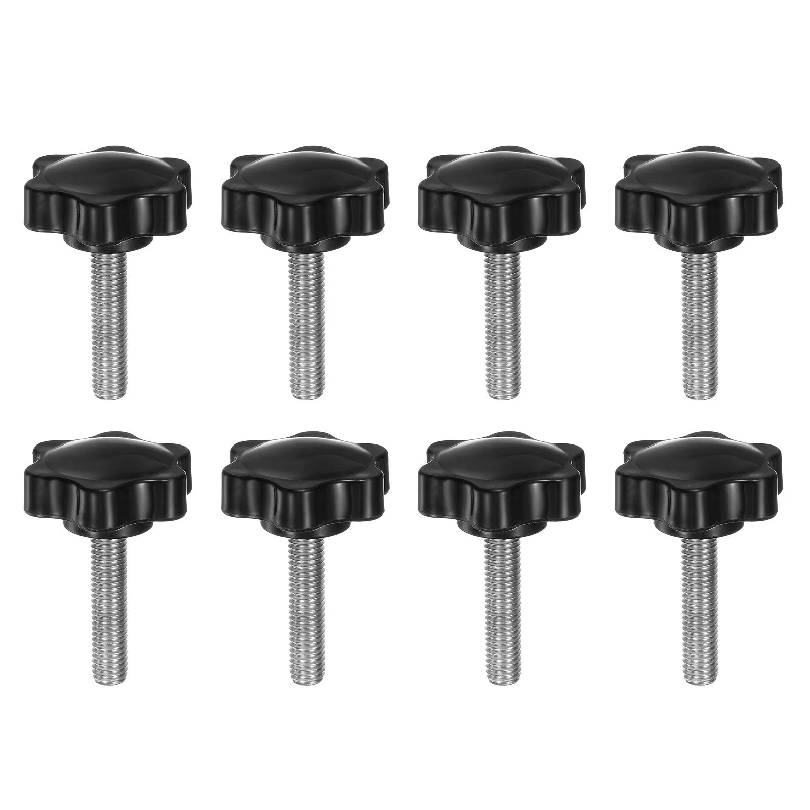 8pcs Star Knobs M8 x 35mm 304 Stainless Steel Stud 38mm 6-Star Head Thumb Screw