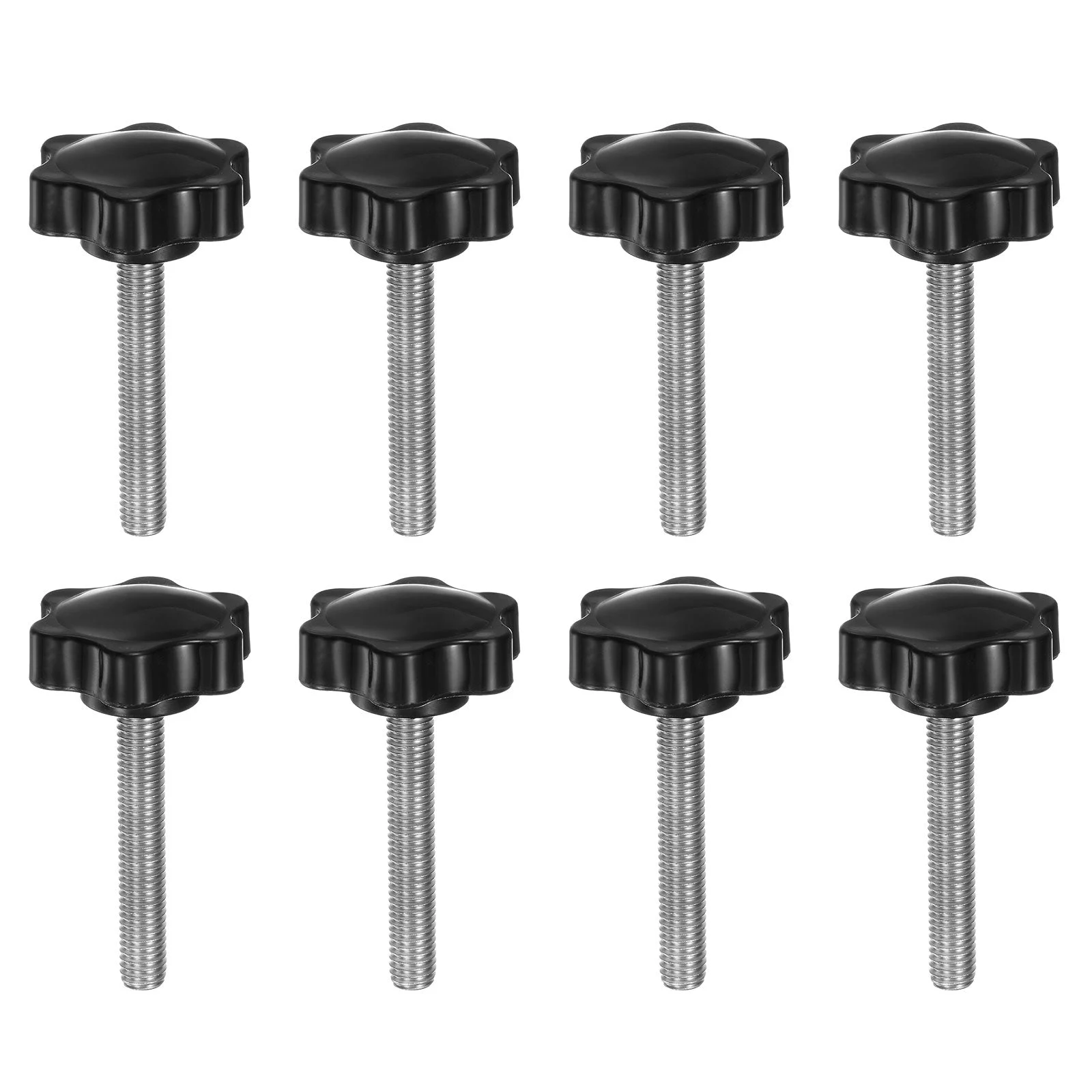 8pcs Star Knobs M8 x 55mm 304 Stainless Steel Stud 38mm 6-Star Head Thumb Screw