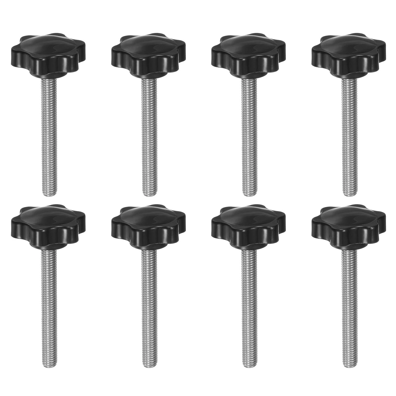 8pcs Star Knobs M8 x 70mm 304 Stainless Steel Stud 38mm 6-Star Head Thumb Screw