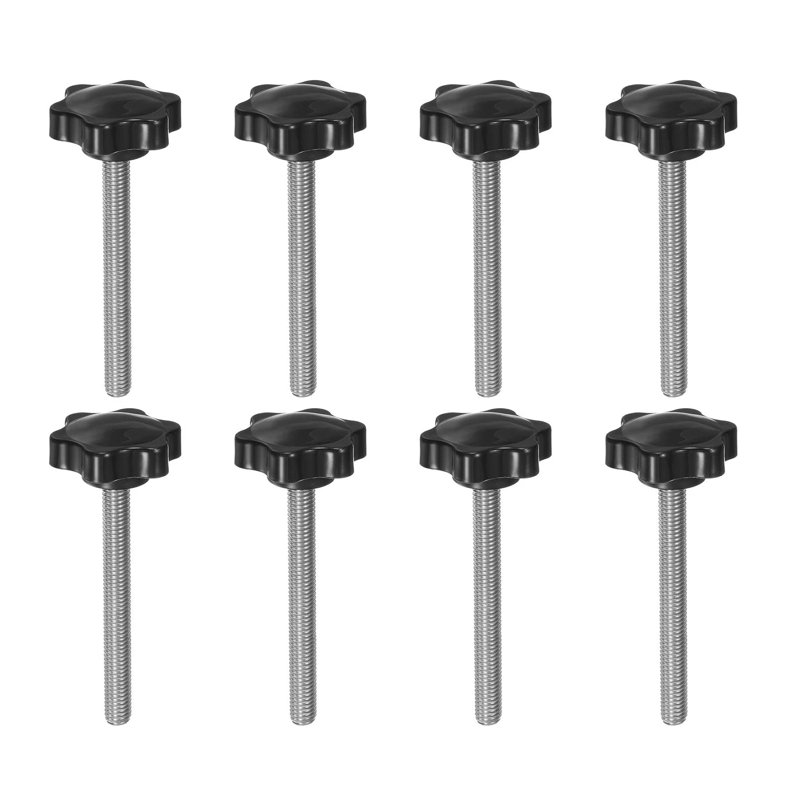 8pcs Star Knobs M8 x 80mm 304 Stainless Steel Stud 38mm 6-Star Head Thumb Screw