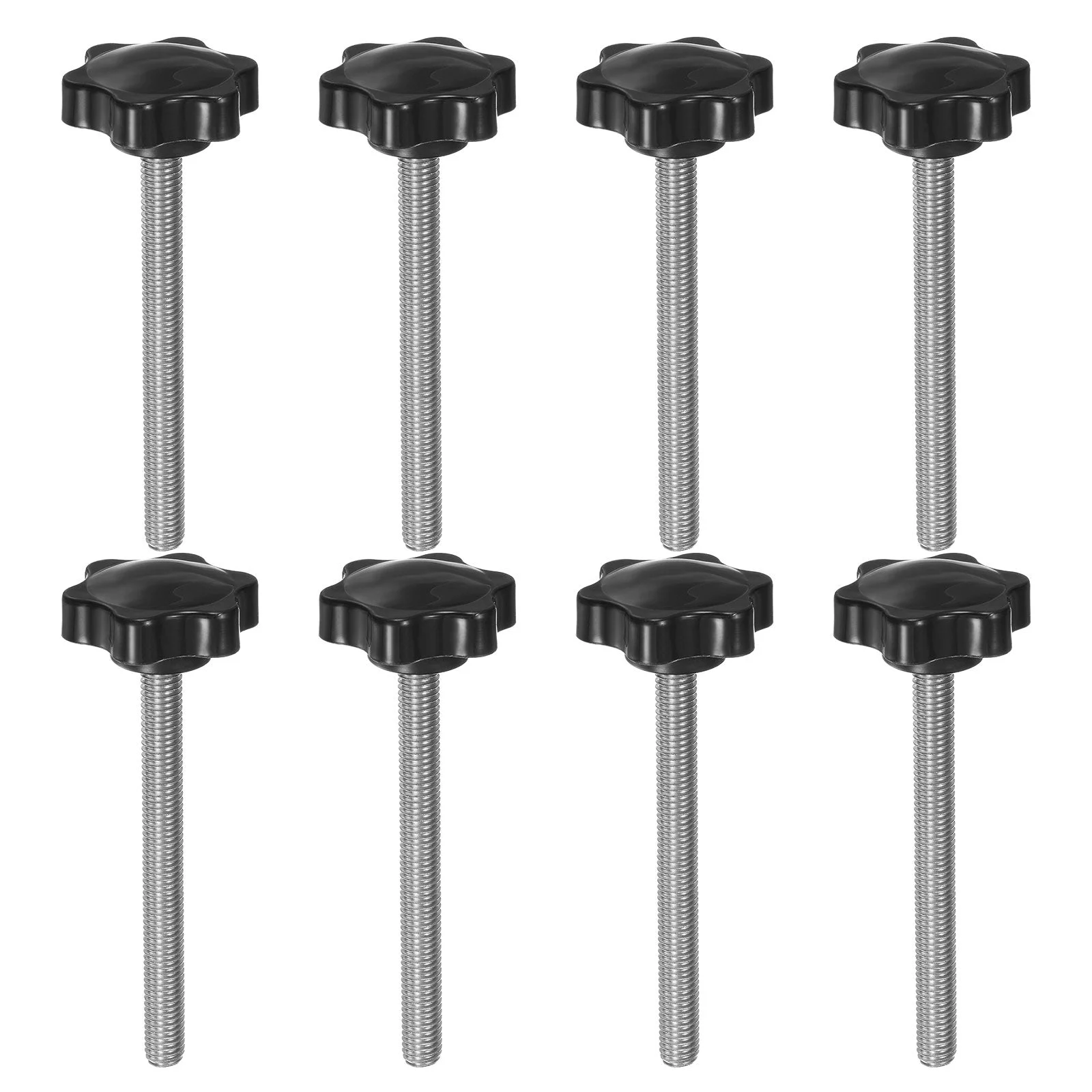 8pcs Star Knobs M8 x 100mm 304 Stainless Steel Stud 38mm 6-Star Head Thumb Screw
