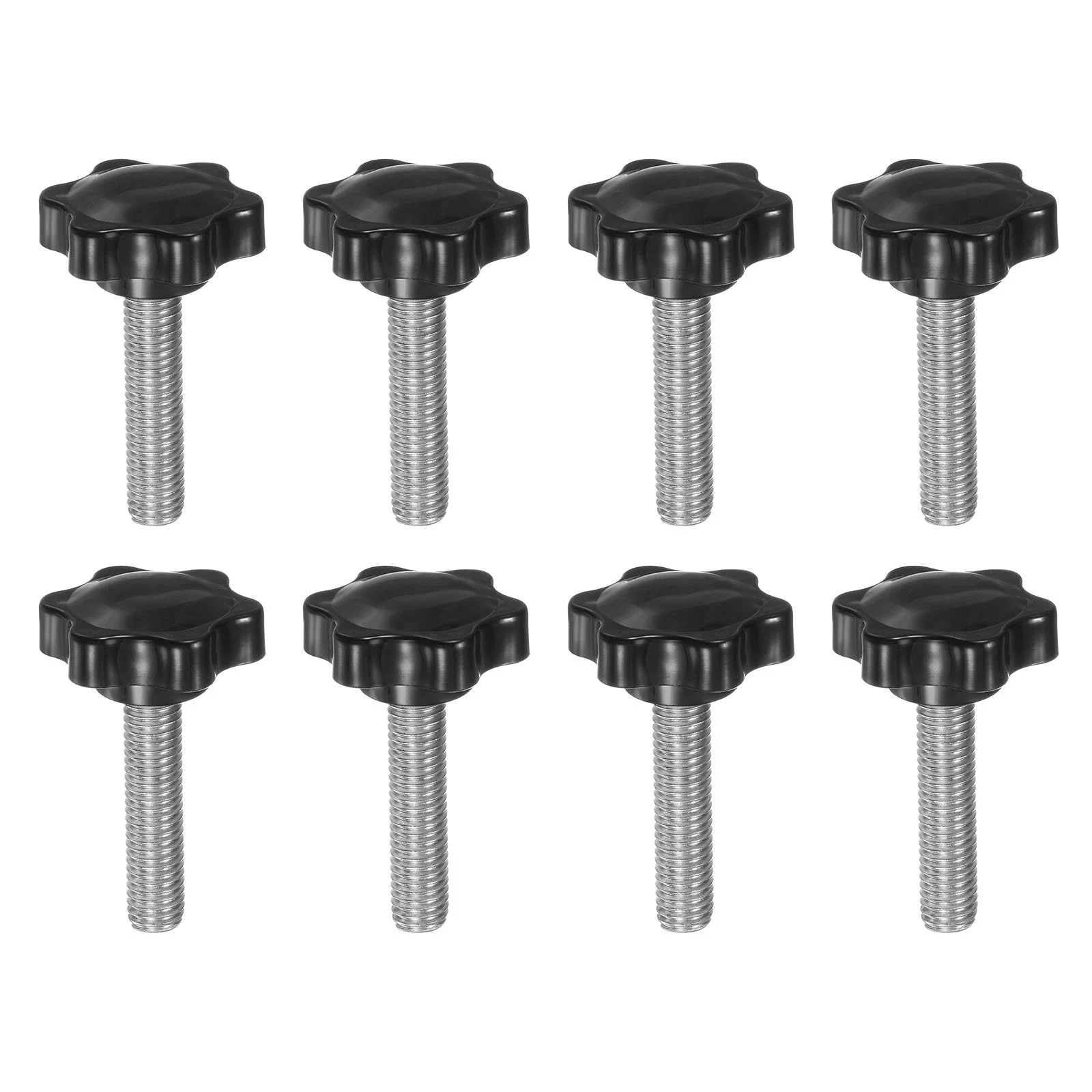 8pcs Star Knobs M10 x 45mm 304 Stainless Steel Stud 38mm 6-Star Head Thumb Screw