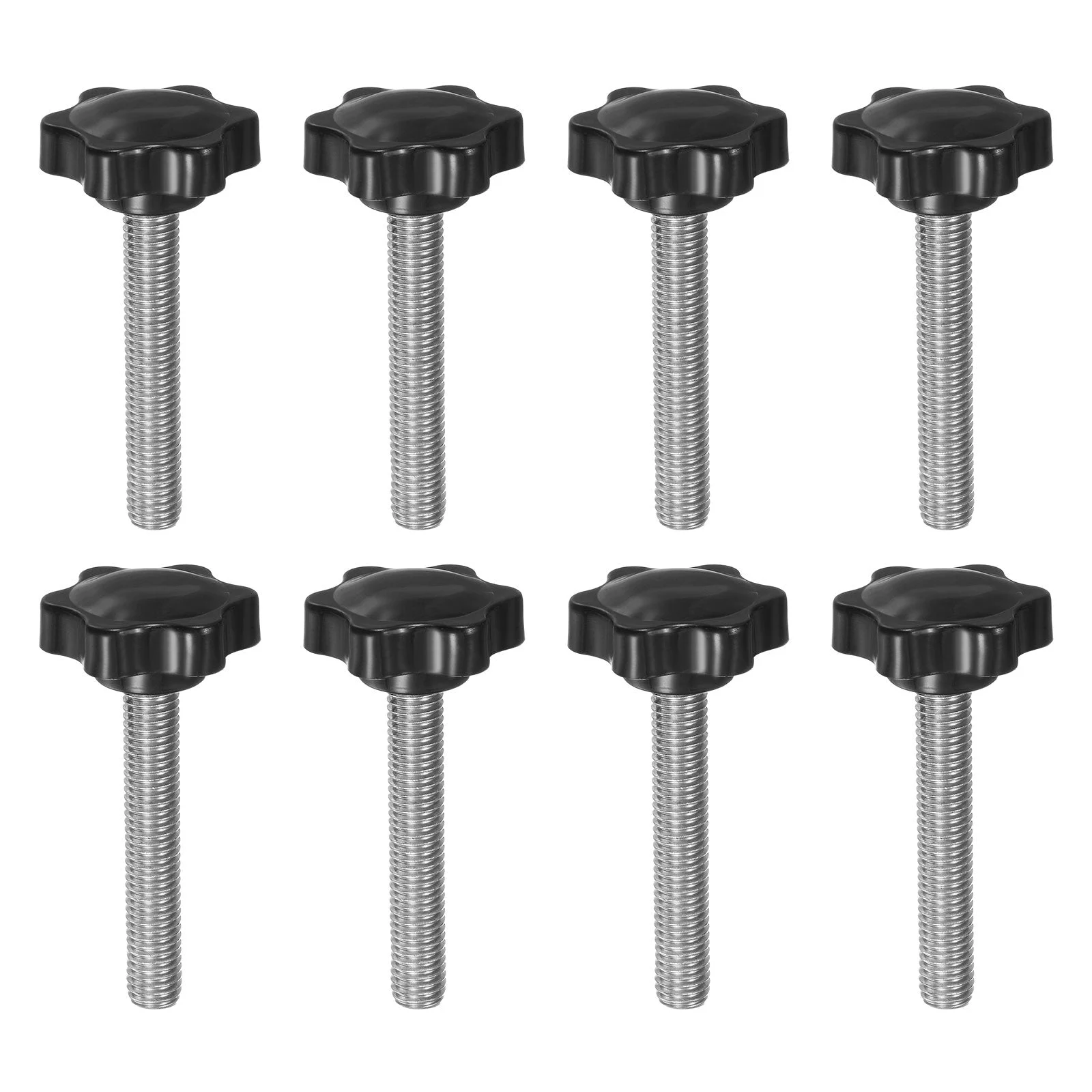 8pcs Star Knobs M10 x 60mm 304 Stainless Steel Stud 38mm 6-Star Head Thumb Screw