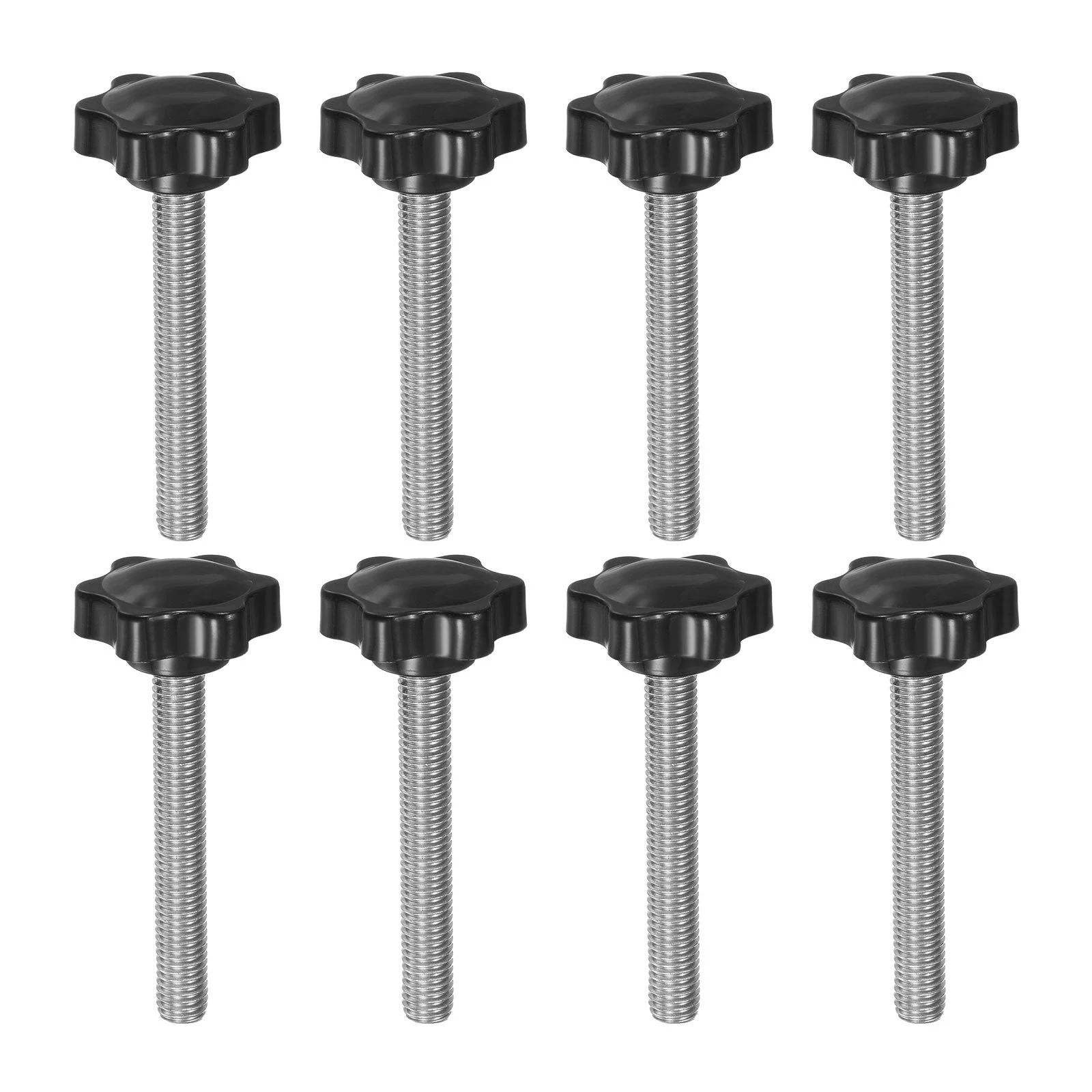 8pcs Star Knobs M10 x 80mm 304 Stainless Steel Stud 38mm 6-Star Head Thumb Screw