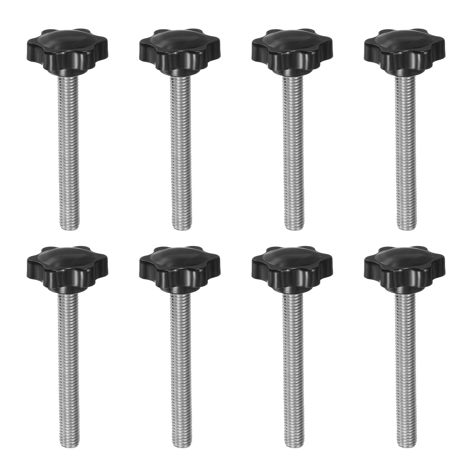 8pcs Star Knob M10 x 100mm 304 Stainless Steel Stud 38mm 6-Star Head Thumb Screw