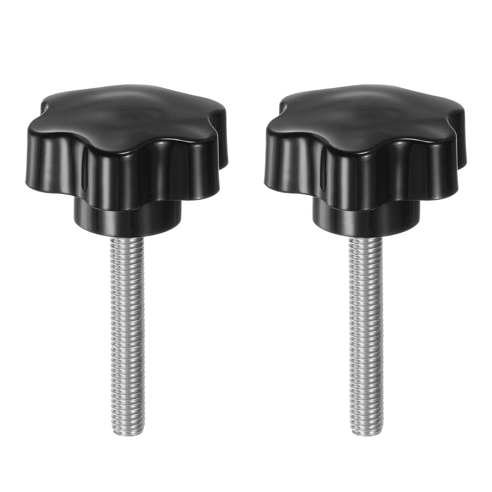 2pcs Star Knobs M8 x 50mm 304 Stainless Steel Stud 46mm 6-Star Head Thumb Screw