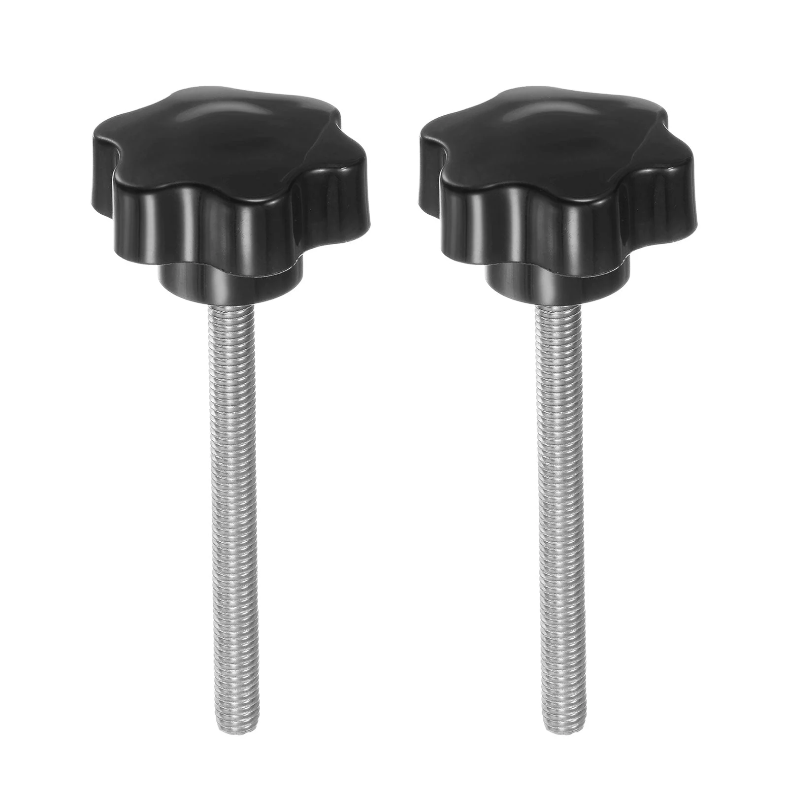 2pcs Star Knobs M8 x 90mm 304 Stainless Steel Stud 46mm 6-Star Head Thumb Screw