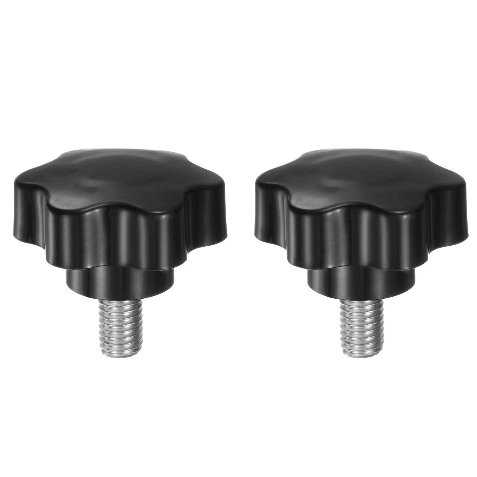 2pcs Star Knobs M10 x 16mm 304 Stainless Steel Stud 46mm 6-Star Head Thumb Screw