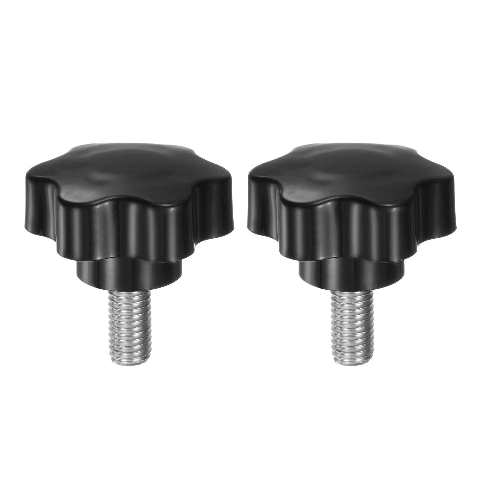 2pcs Star Knobs M10 x 20mm 304 Stainless Steel Stud 46mm 6-Star Head Thumb Screw