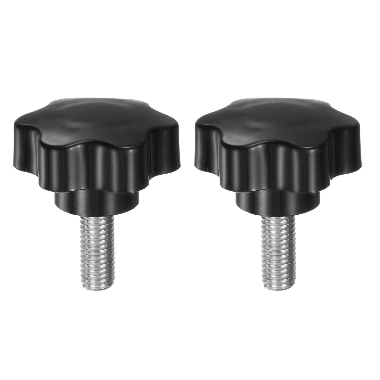 2pcs Star Knobs M10 x 25mm 304 Stainless Steel Stud 46mm 6-Star Head Thumb Screw