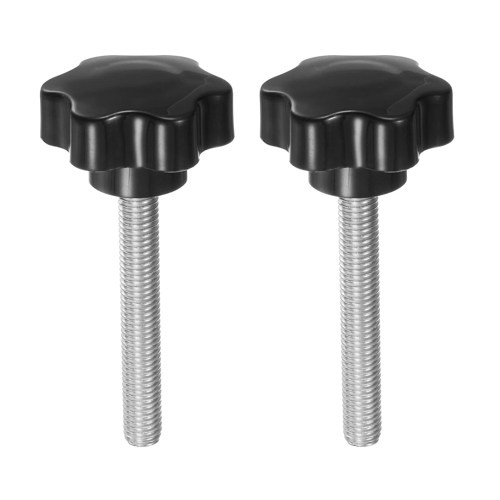 2pcs Star Knobs M10 x 70mm 304 Stainless Steel Stud 46mm 6-Star Head Thumb Screw