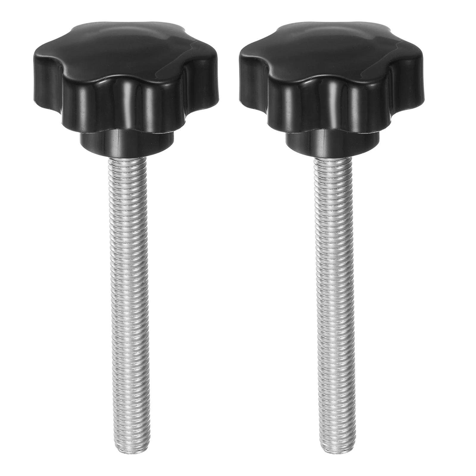 2pcs Star Knobs M10 x 90mm 304 Stainless Steel Stud 46mm 6-Star Head Thumb Screw
