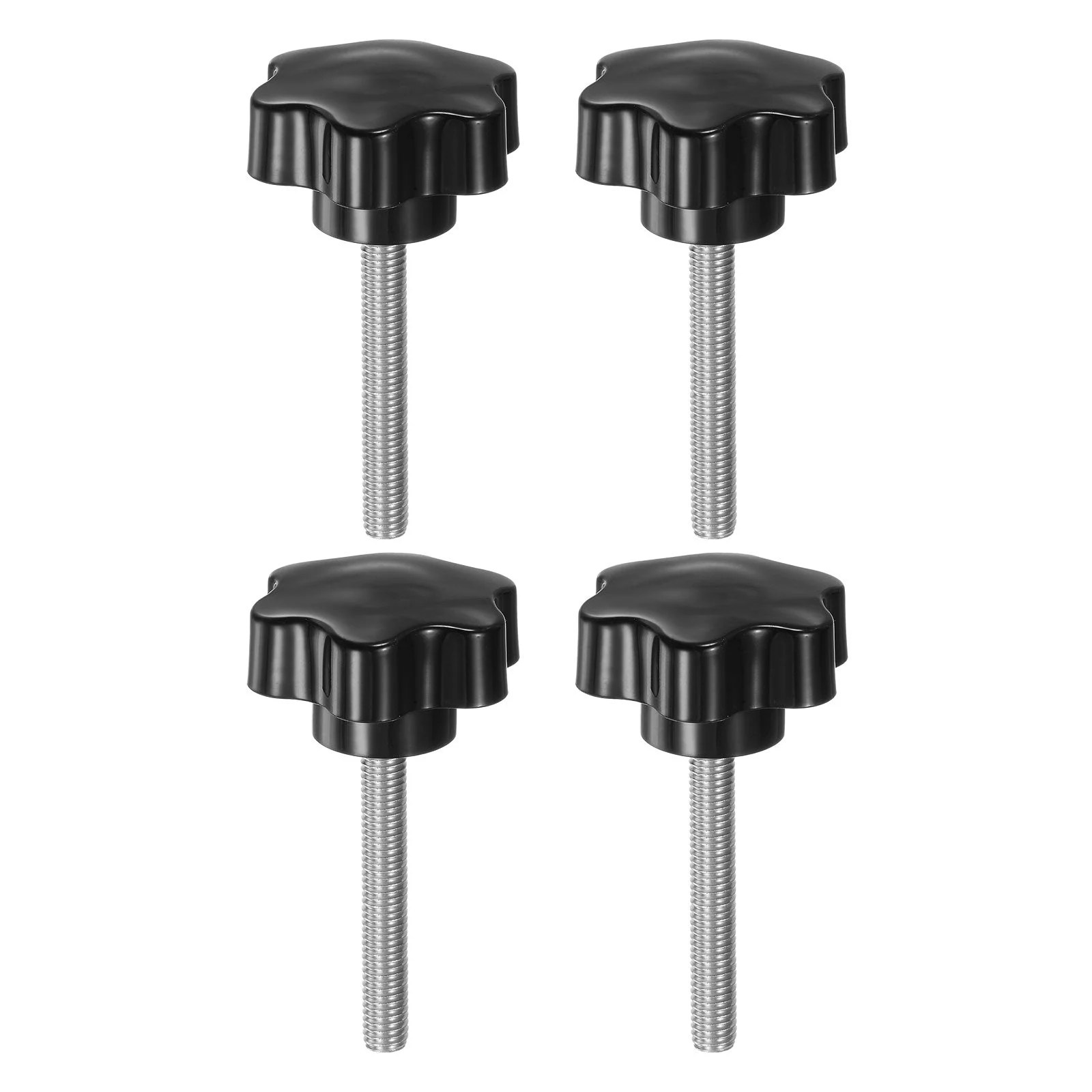 4pcs Star Knobs M8 x 55mm 304 Stainless Steel Stud 46mm 6-Star Head Thumb Screw