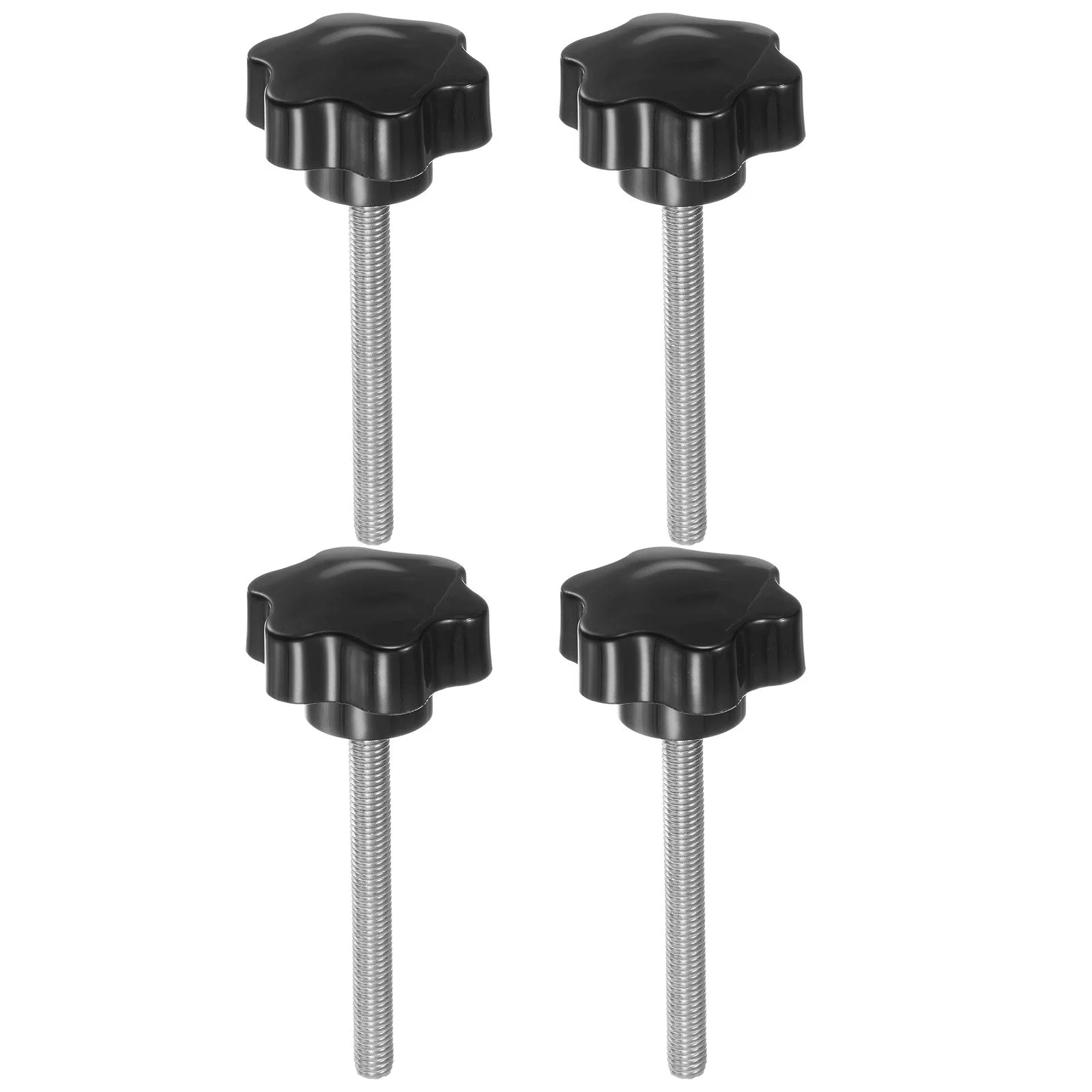 4pcs Star Knobs M8 x 80mm 304 Stainless Steel Stud 46mm 6-Star Head Thumb Screw