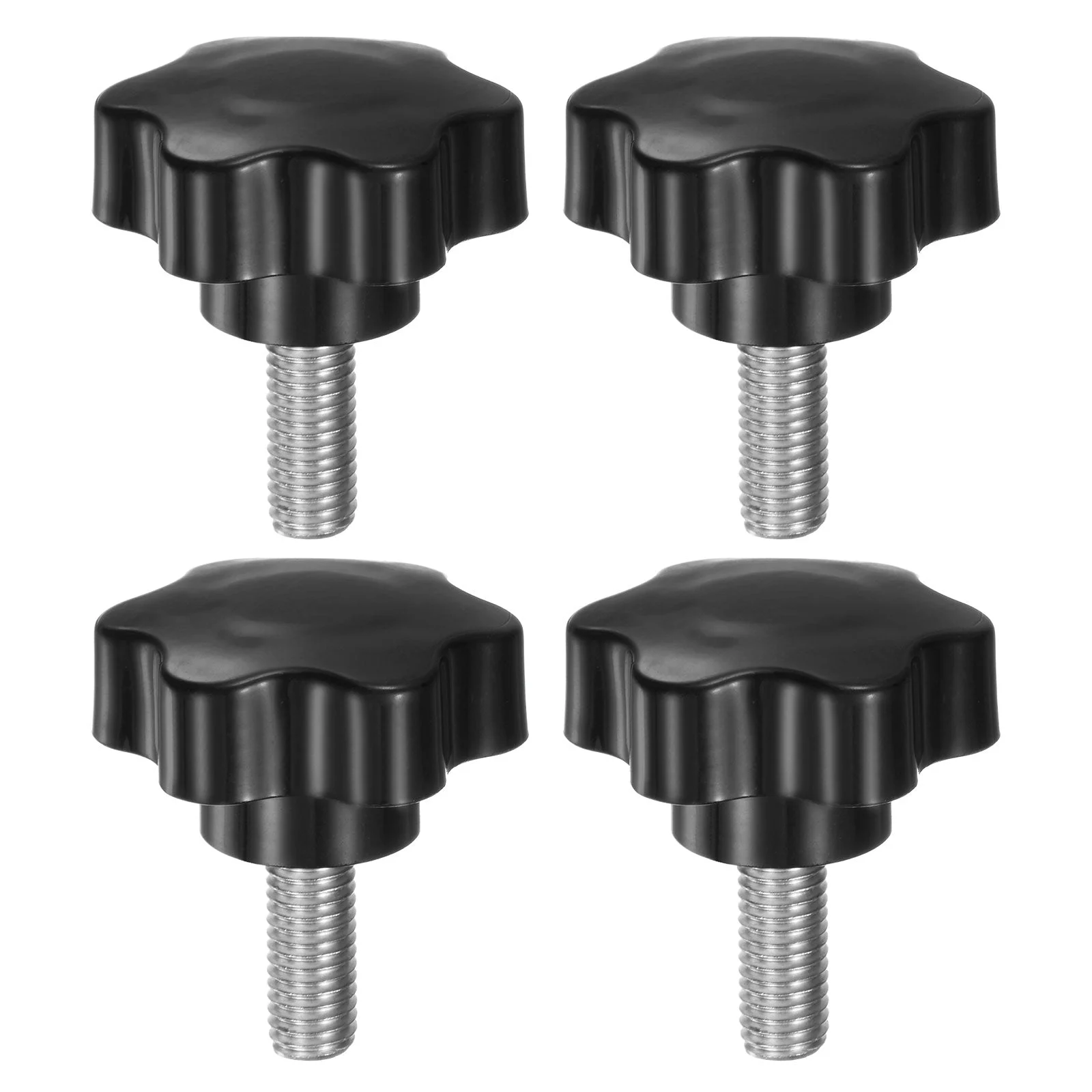 4pcs Star Knobs M10 x 25mm 304 Stainless Steel Stud 46mm 6-Star Head Thumb Screw