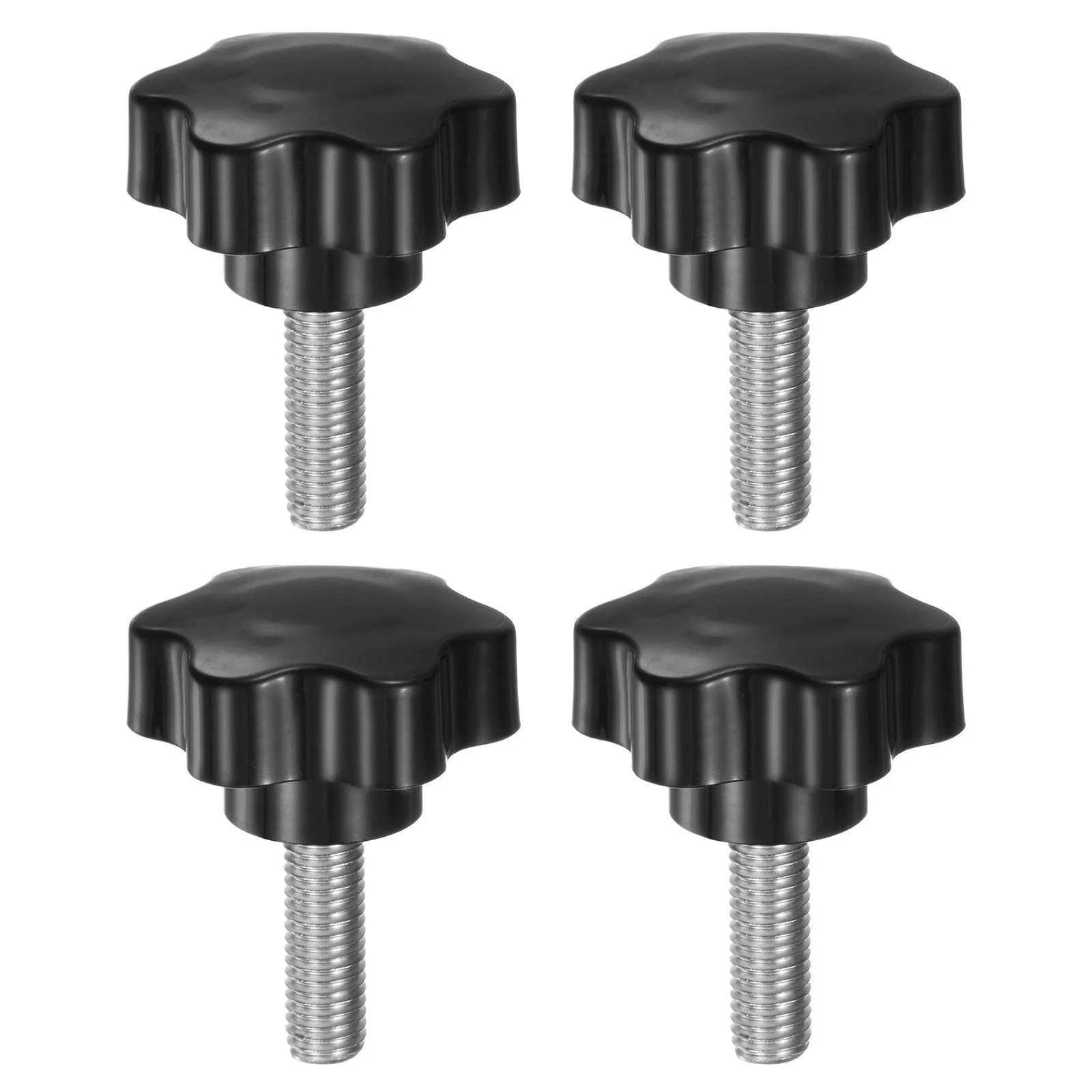 4pcs Star Knobs M10 x 30mm 304 Stainless Steel Stud 46mm 6-Star Head Thumb Screw