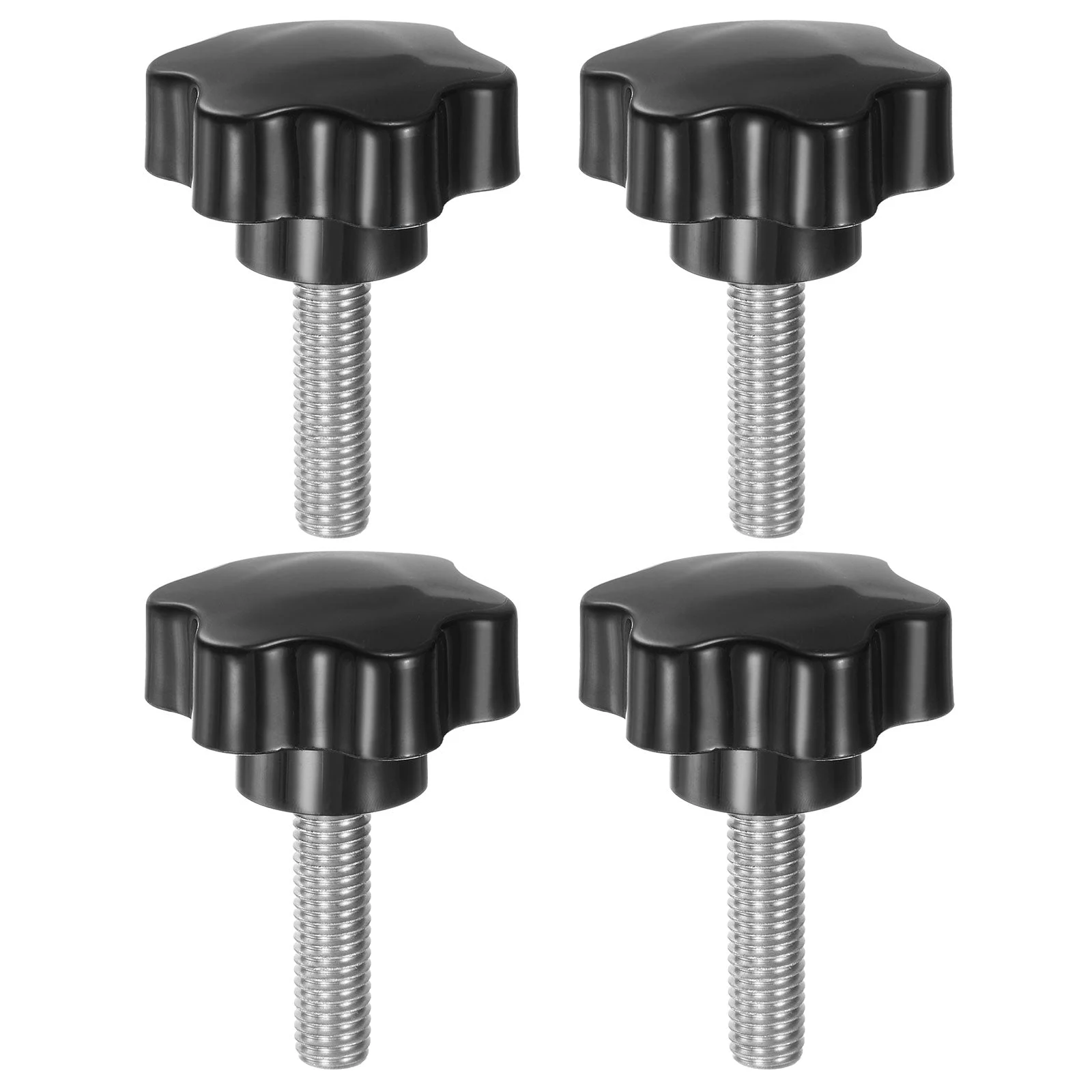 4pcs Star Knobs M10 x 37mm 304 Stainless Steel Stud 46mm 6-Star Head Thumb Screw