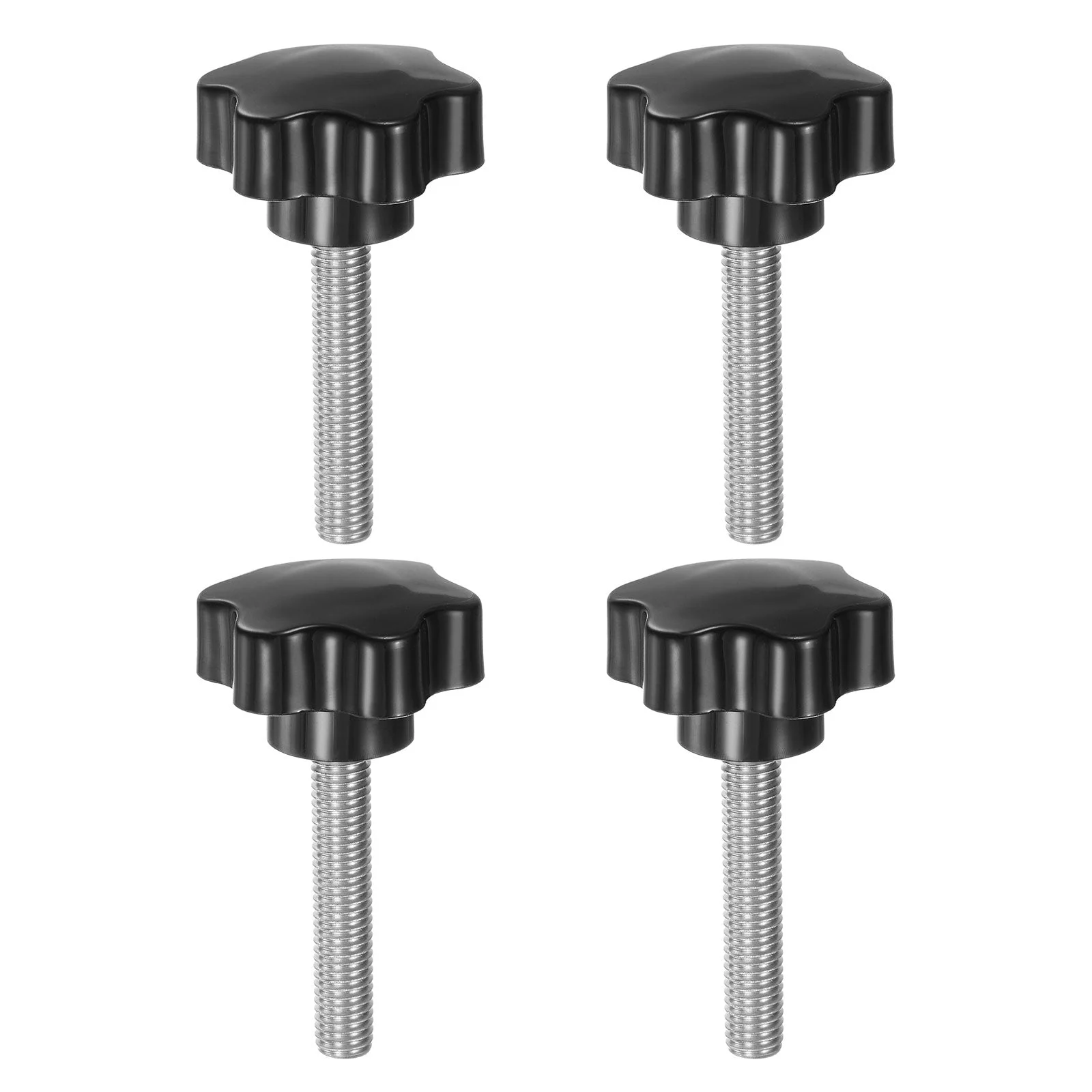 4pcs Star Knobs M10 x 55mm 304 Stainless Steel Stud 46mm 6-Star Head Thumb Screw