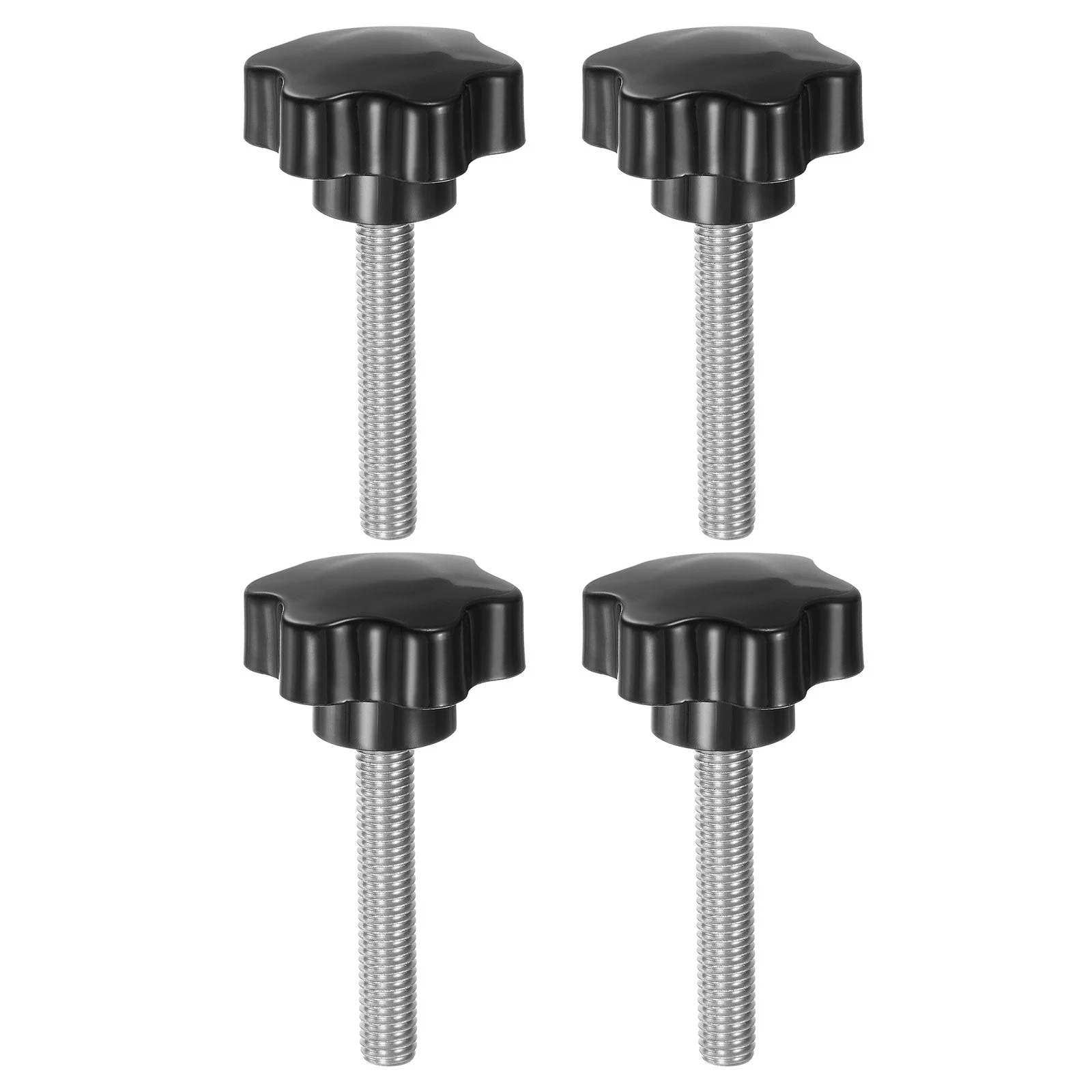4pcs Star Knobs M10 x 60mm 304 Stainless Steel Stud 46mm 6-Star Head Thumb Screw