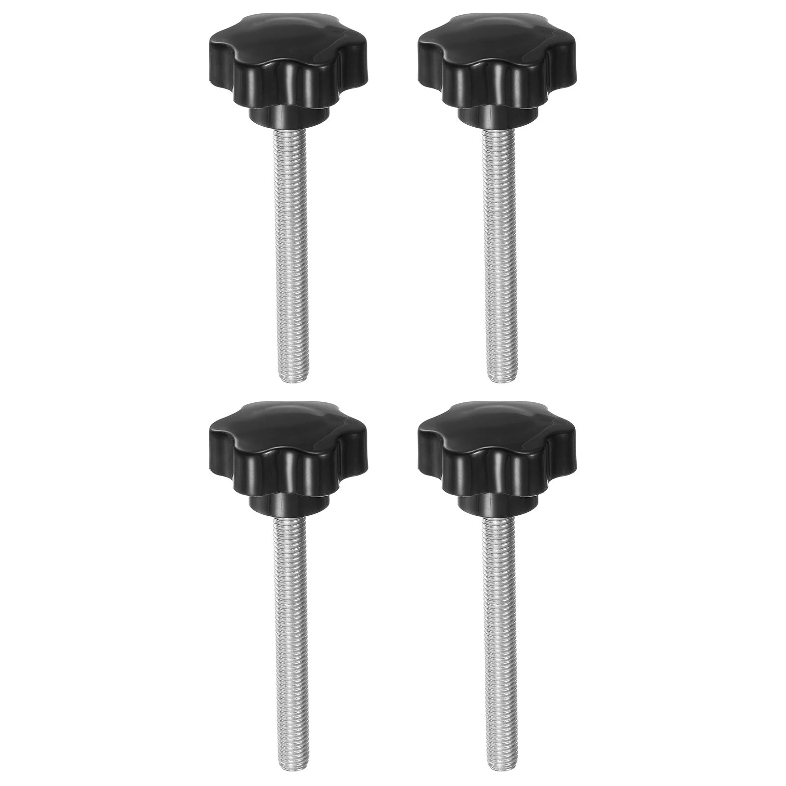 4pcs Star Knobs M10 x 90mm 304 Stainless Steel Stud 46mm 6-Star Head Thumb Screw