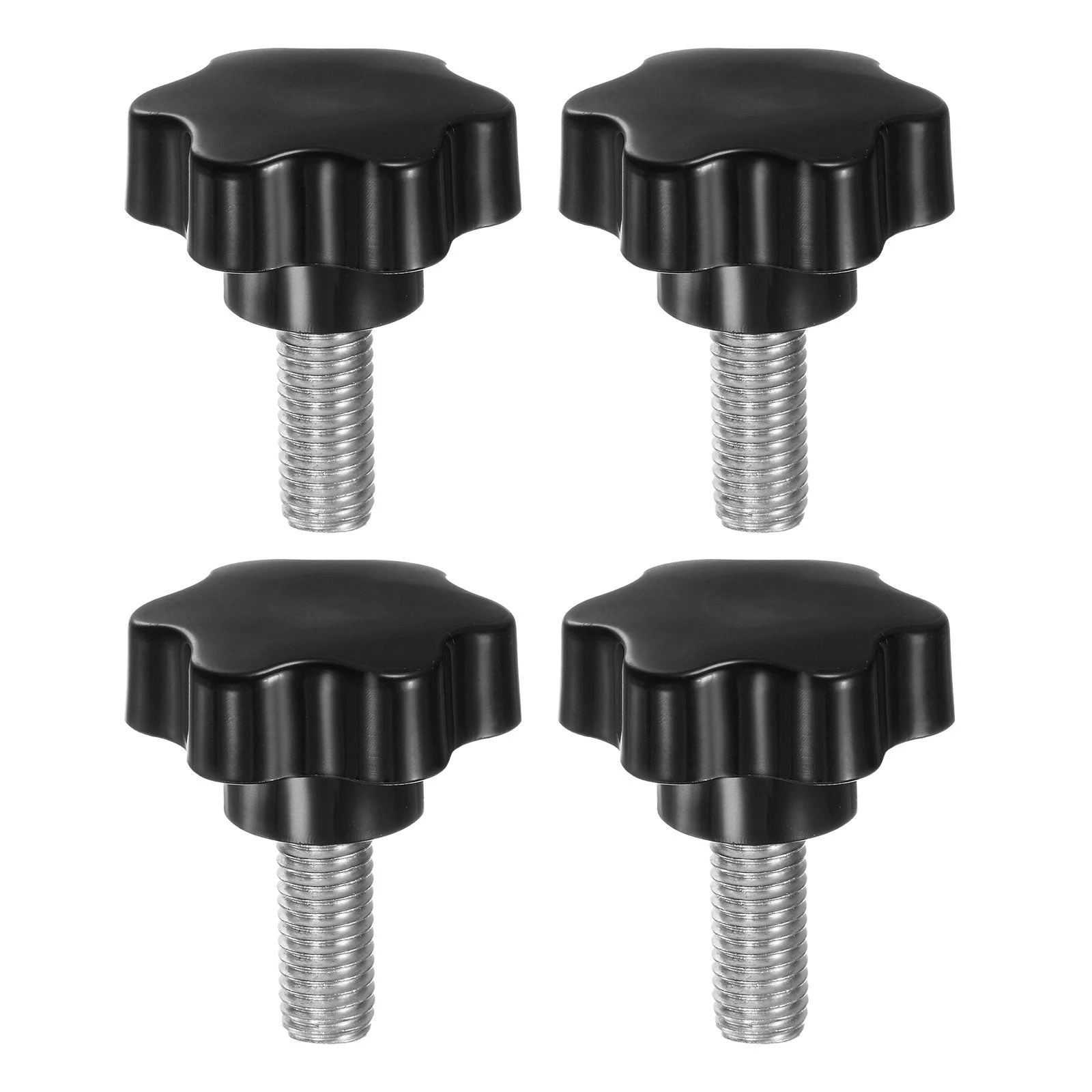 4pcs Star Knobs M12 x 30mm 304 Stainless Steel Stud 46mm 6-Star Head Thumb Screw