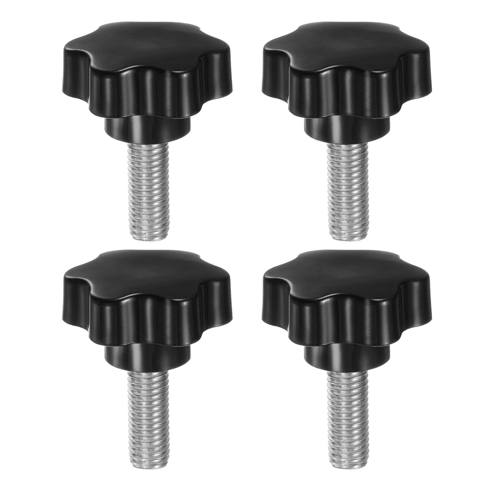 4pcs Star Knobs M12 x 35mm 304 Stainless Steel Stud 46mm 6-Star Head Thumb Screw