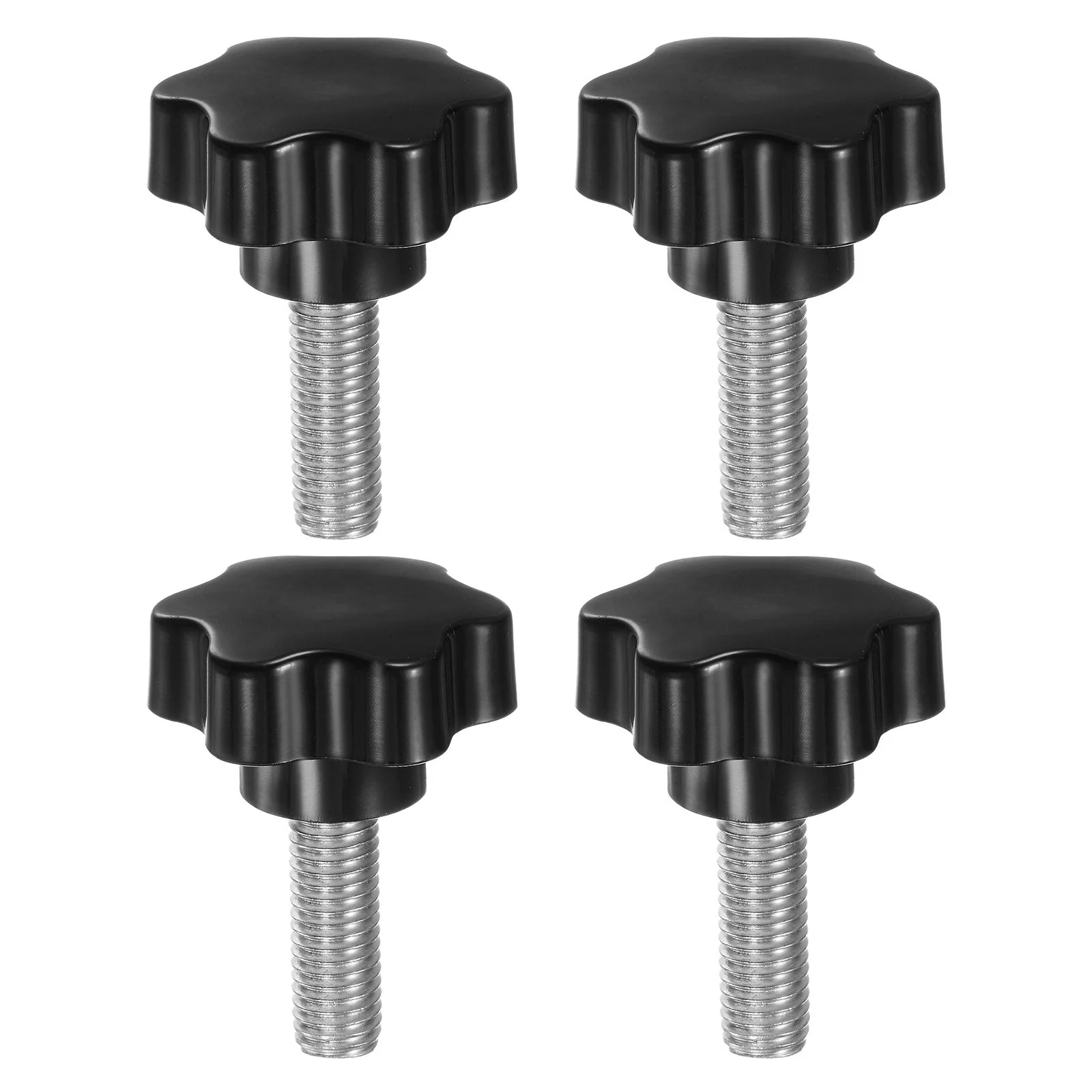 4pcs Star Knobs M12 x 40mm 304 Stainless Steel Stud 46mm 6-Star Head Thumb Screw