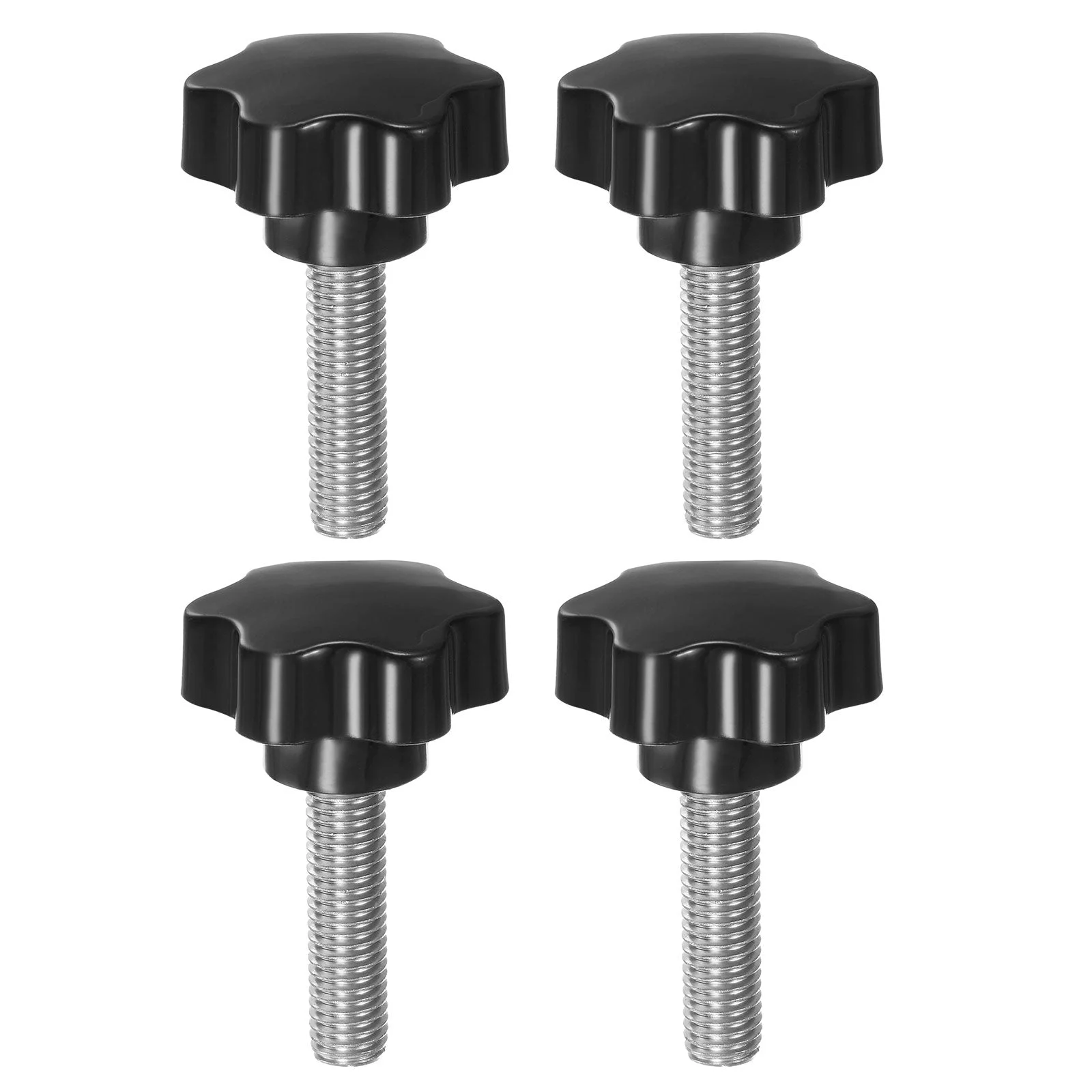 4pcs Star Knobs M12 x 45mm 304 Stainless Steel Stud 46mm 6-Star Head Thumb Screw