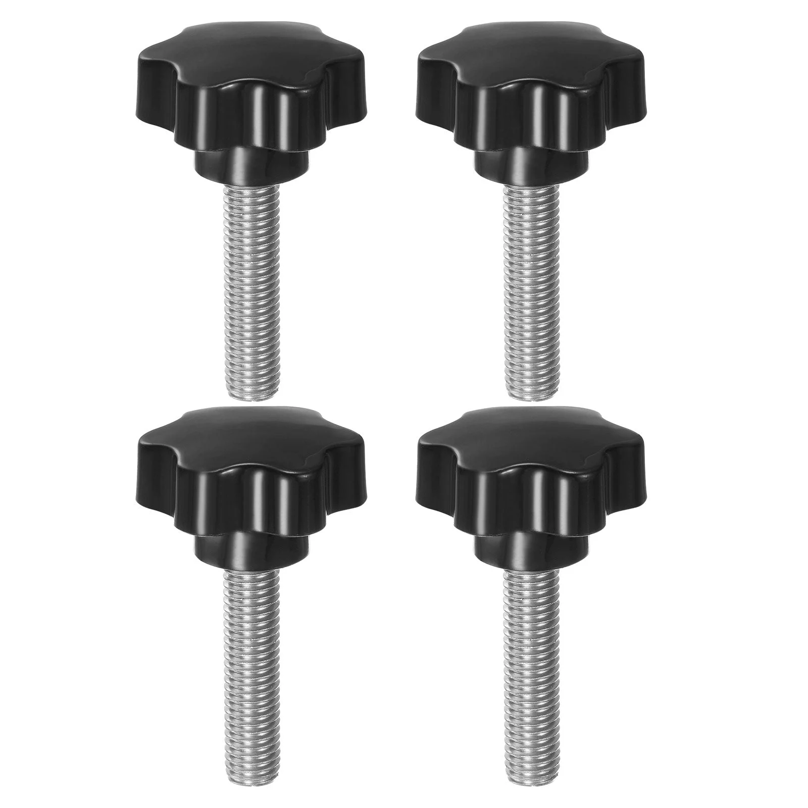 4pcs Star Knobs M12 x 50mm 304 Stainless Steel Stud 46mm 6-Star Head Thumb Screw