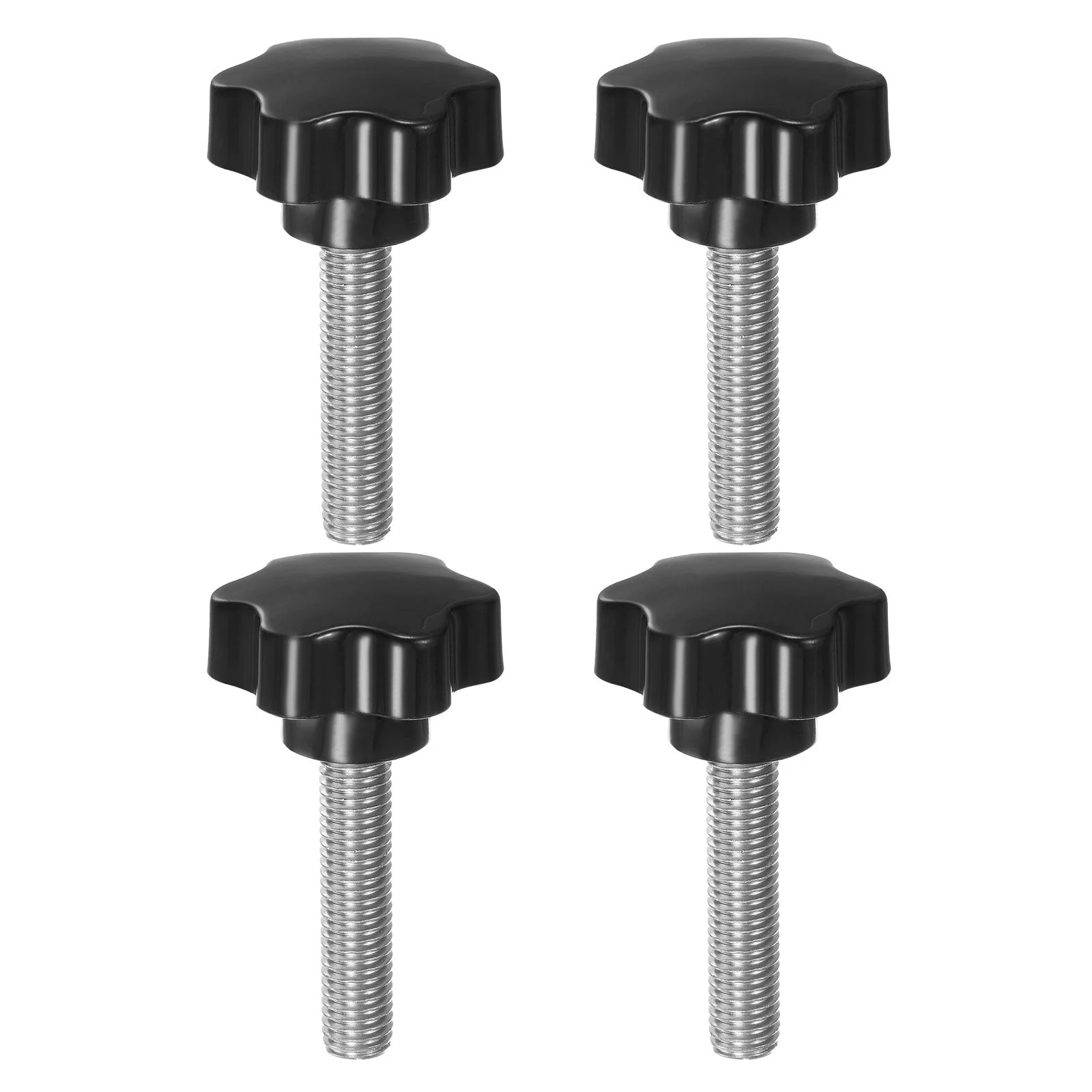 4pcs Star Knobs M12 x 55mm 304 Stainless Steel Stud 46mm 6-Star Head Thumb Screw