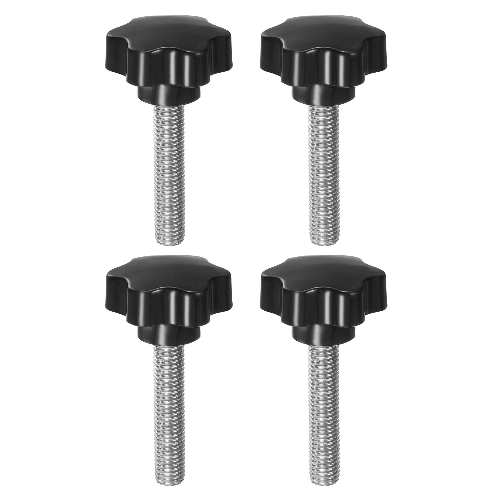 4pcs Star Knobs M12 x 60mm 304 Stainless Steel Stud 46mm 6-Star Head Thumb Screw