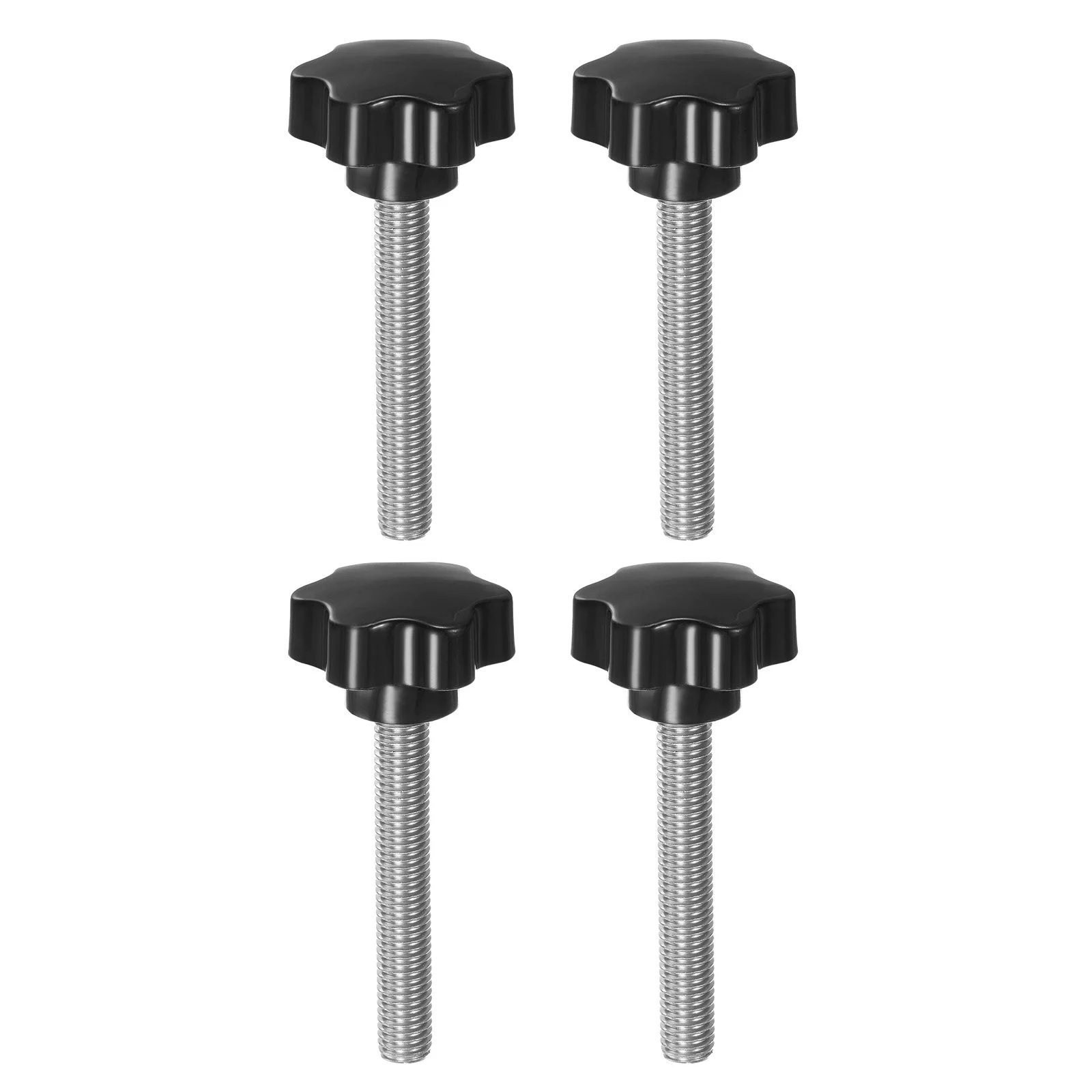 4pcs Star Knobs M12 x 90mm 304 Stainless Steel Stud 46mm 6-Star Head Thumb Screw