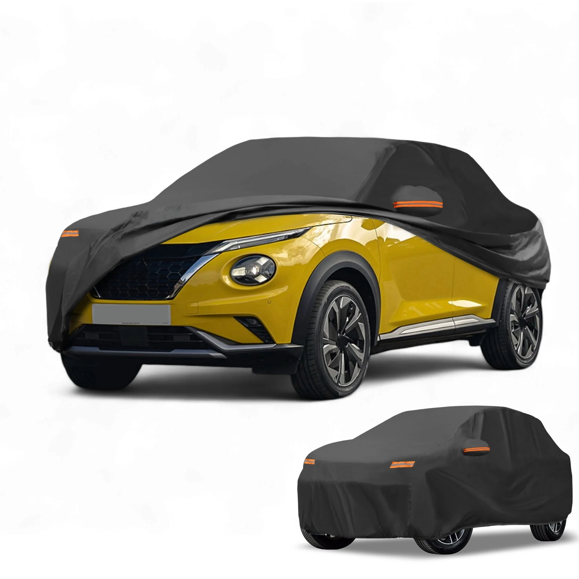 Car Cover Waterproof All Weather for Nissan Juke Black 210D-PU with Zipper