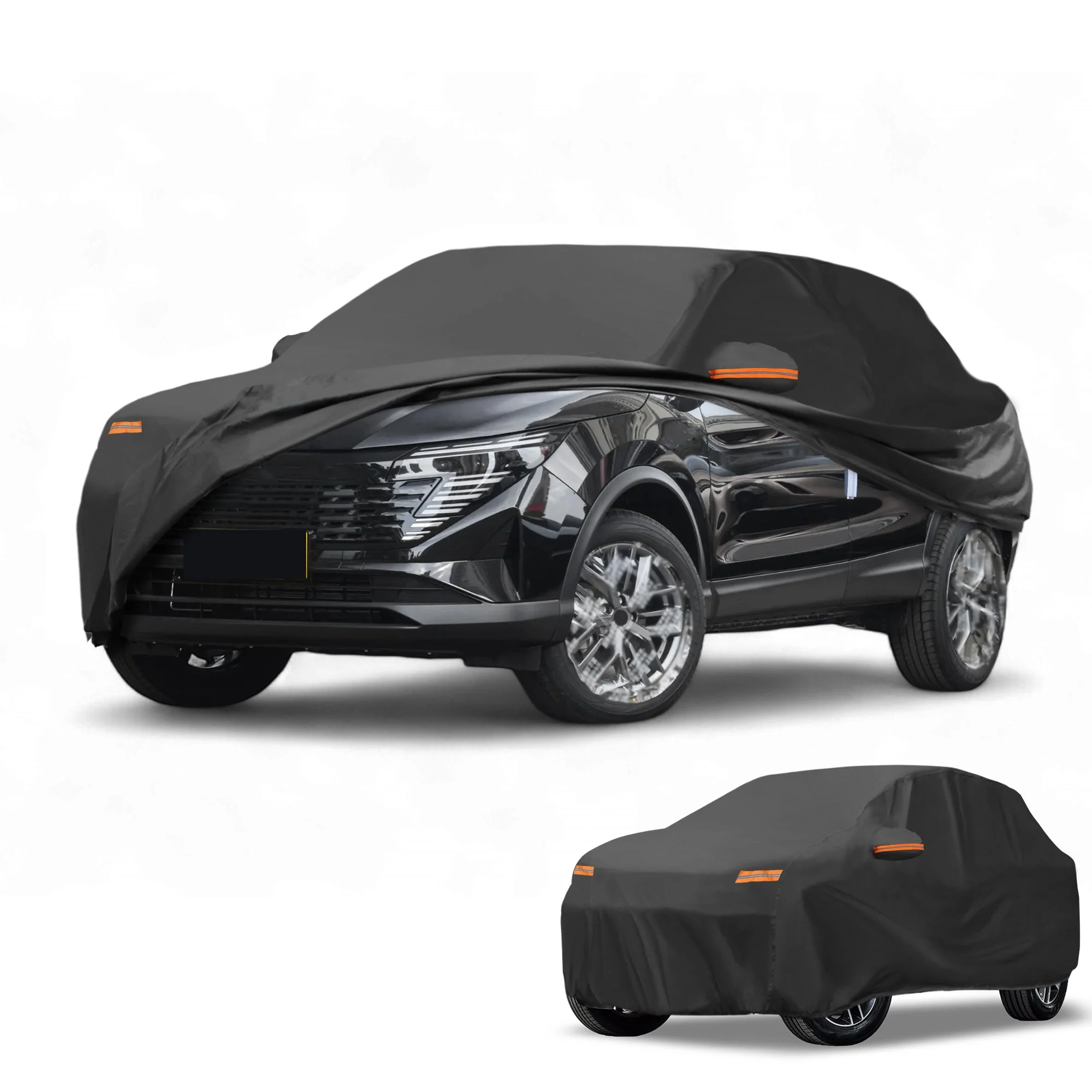 Car Cover Waterproof All Weather for Nissan Qashqai Black 210D-PU with Zipper