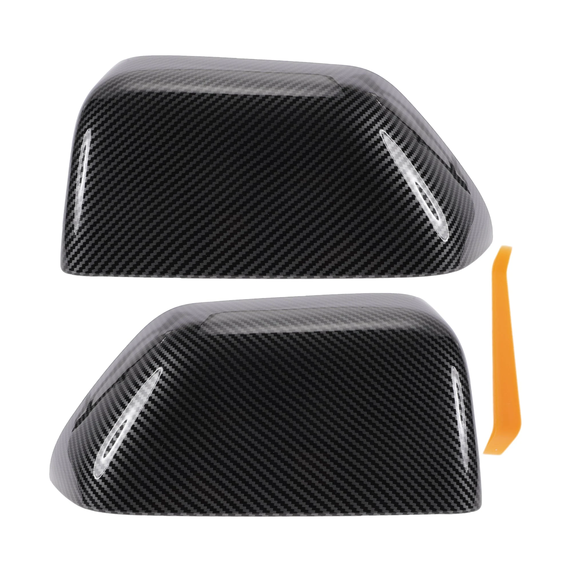 1 Set Rearview Mirror Cover Cap Black Carbon Fiber for Ford F-250 F-350 F-450