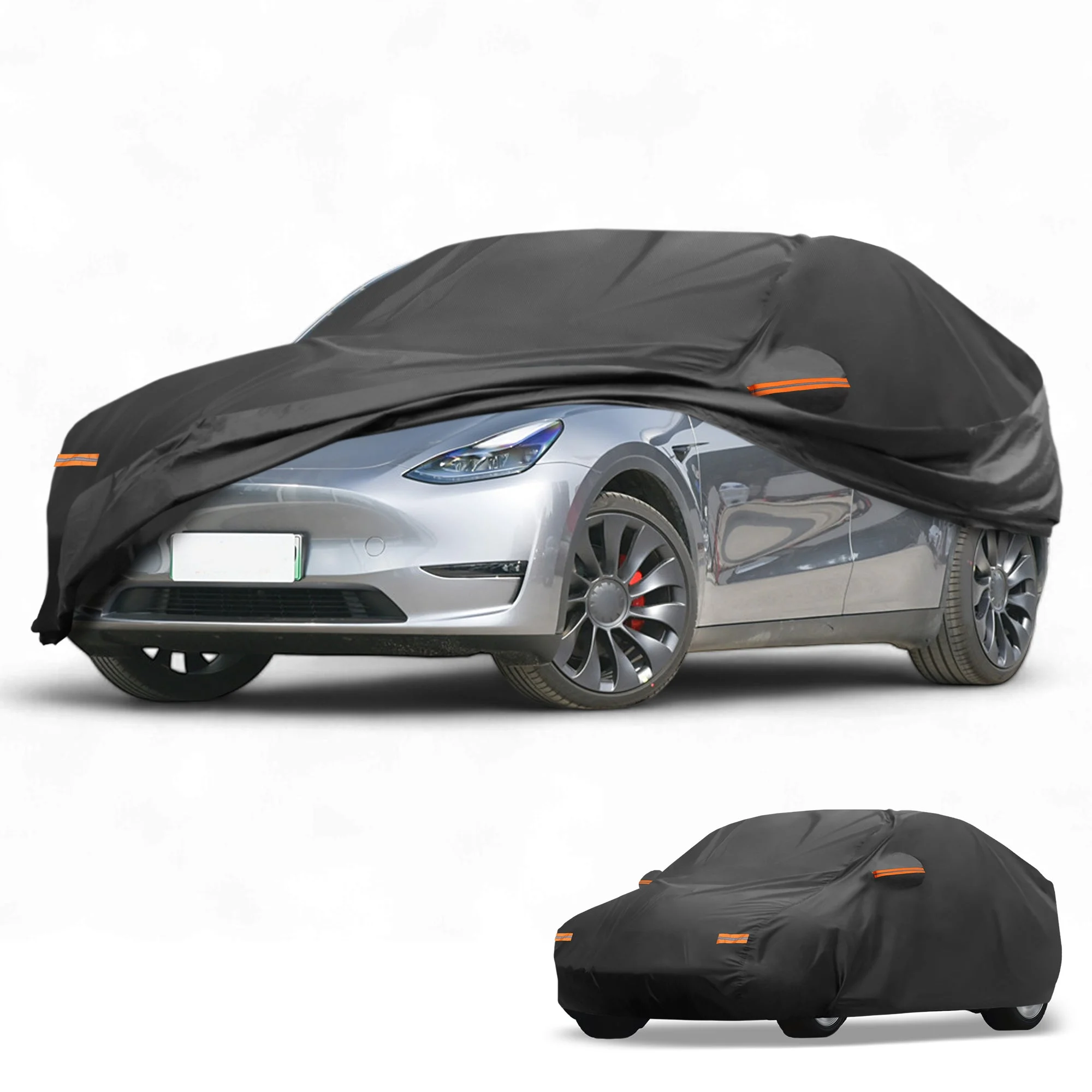 Car Cover Waterproof All Weather for Tesla Model Y 2020-2024 Black 210D-PU