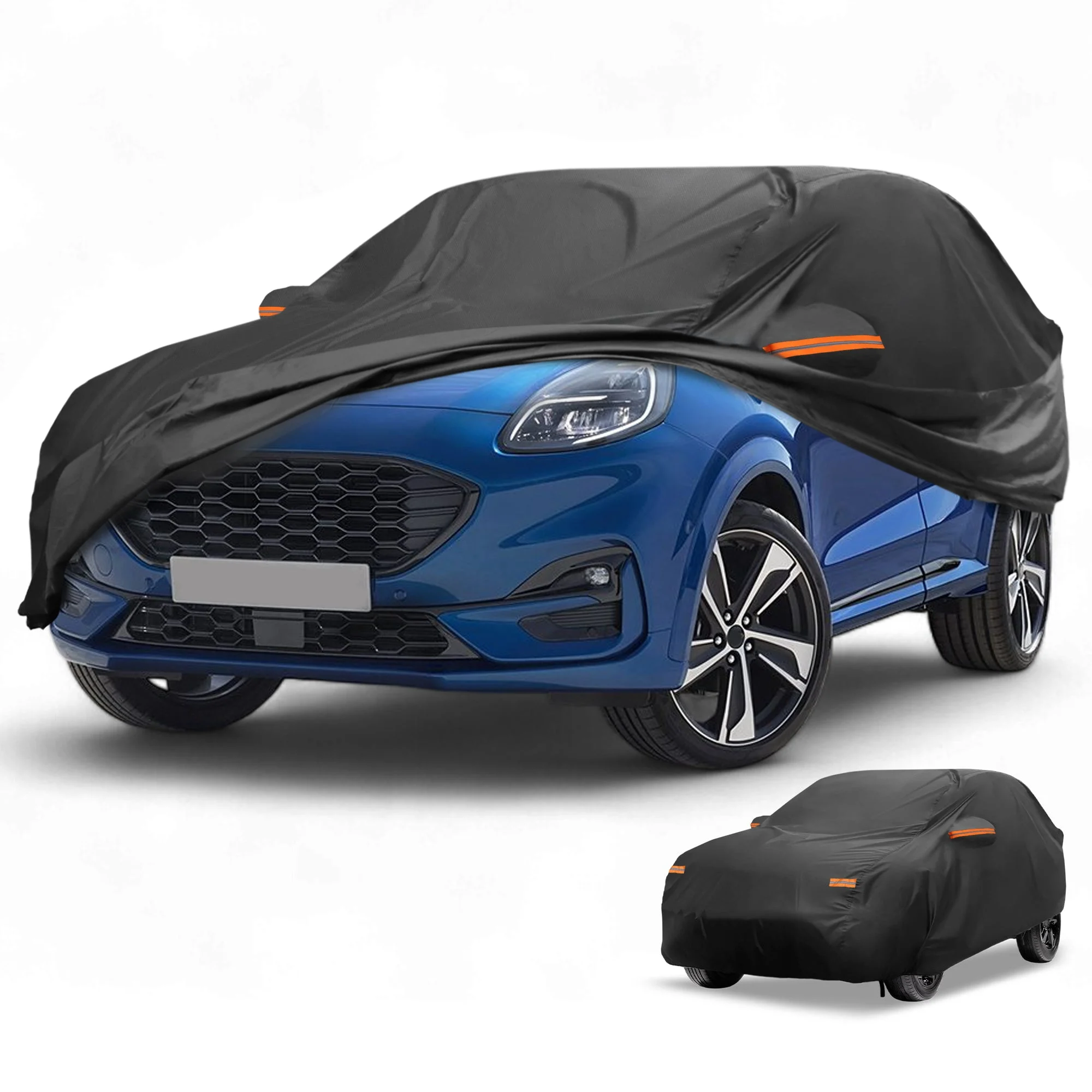 Car Cover Waterproof All Weather for Ford Puma 2019-2023 Black 210D-PU