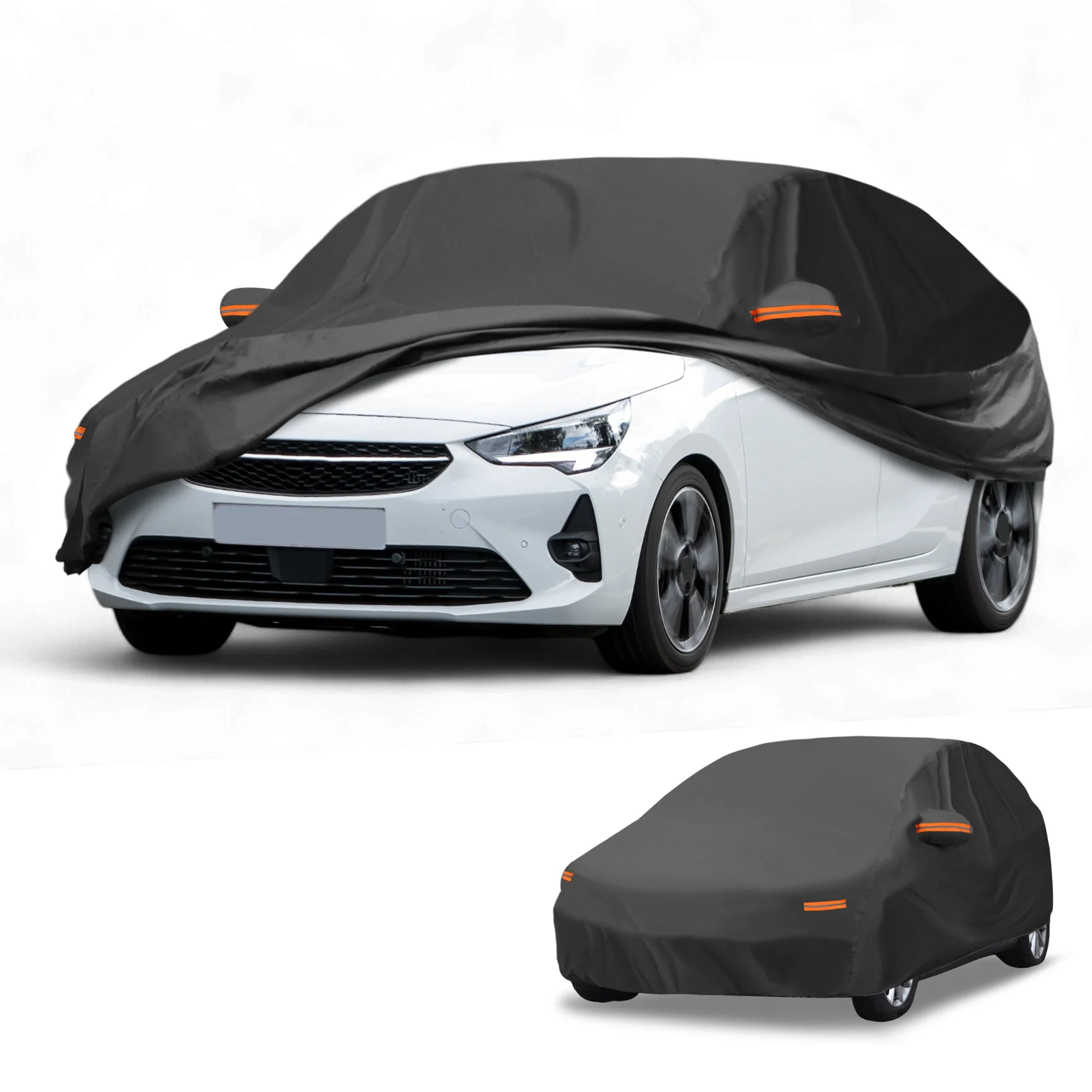 Car Cover Waterproof All Weather for Vauxhall Corsa 1993-2023 Black 210D-PU