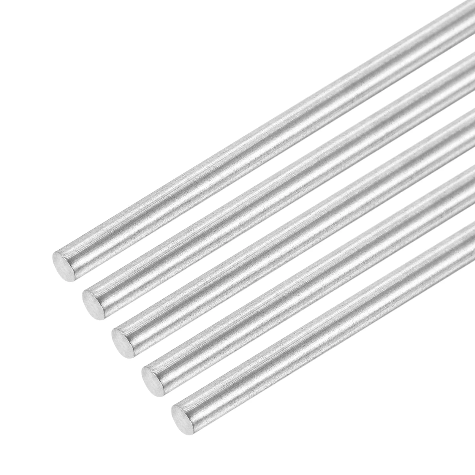 304 Stainless Steel Round Rods, 4mm x 320mm Solid Shaft Rods for DIY Craft Model Car Helicopter Airplane, Pack of 5