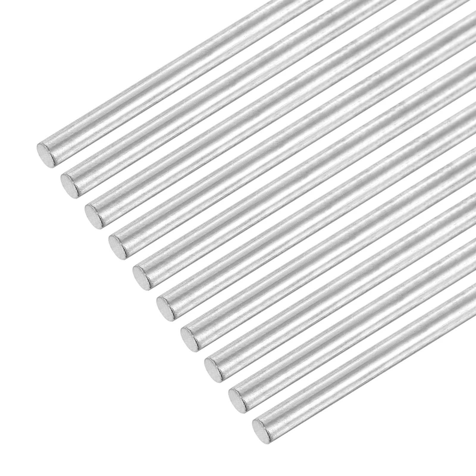10pcs 304 Stainless Steel Round Rods, 3mm x 420mm Solid Shaft Rods