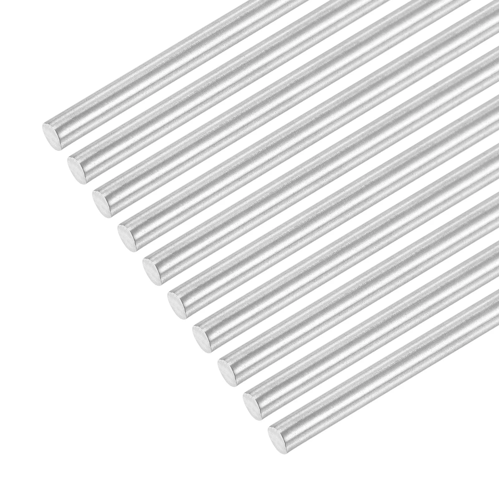 10pcs 304 Stainless Steel Round Rods, 5mm x 160mm Solid Shaft Rods