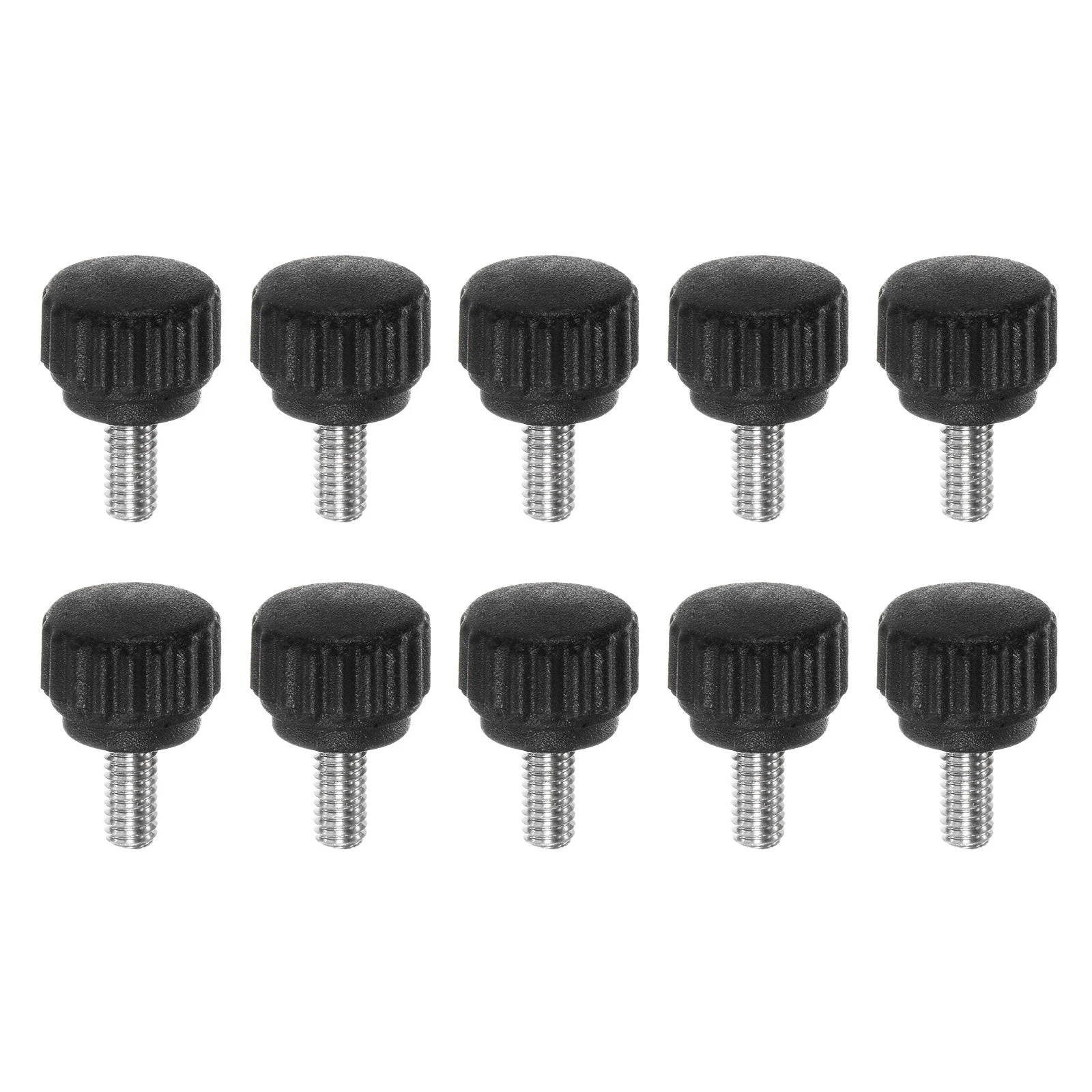 10pcs Knurled Clamping Knob Thumb Screws M4 x 8mm Metric Thread 13mm Matte Head