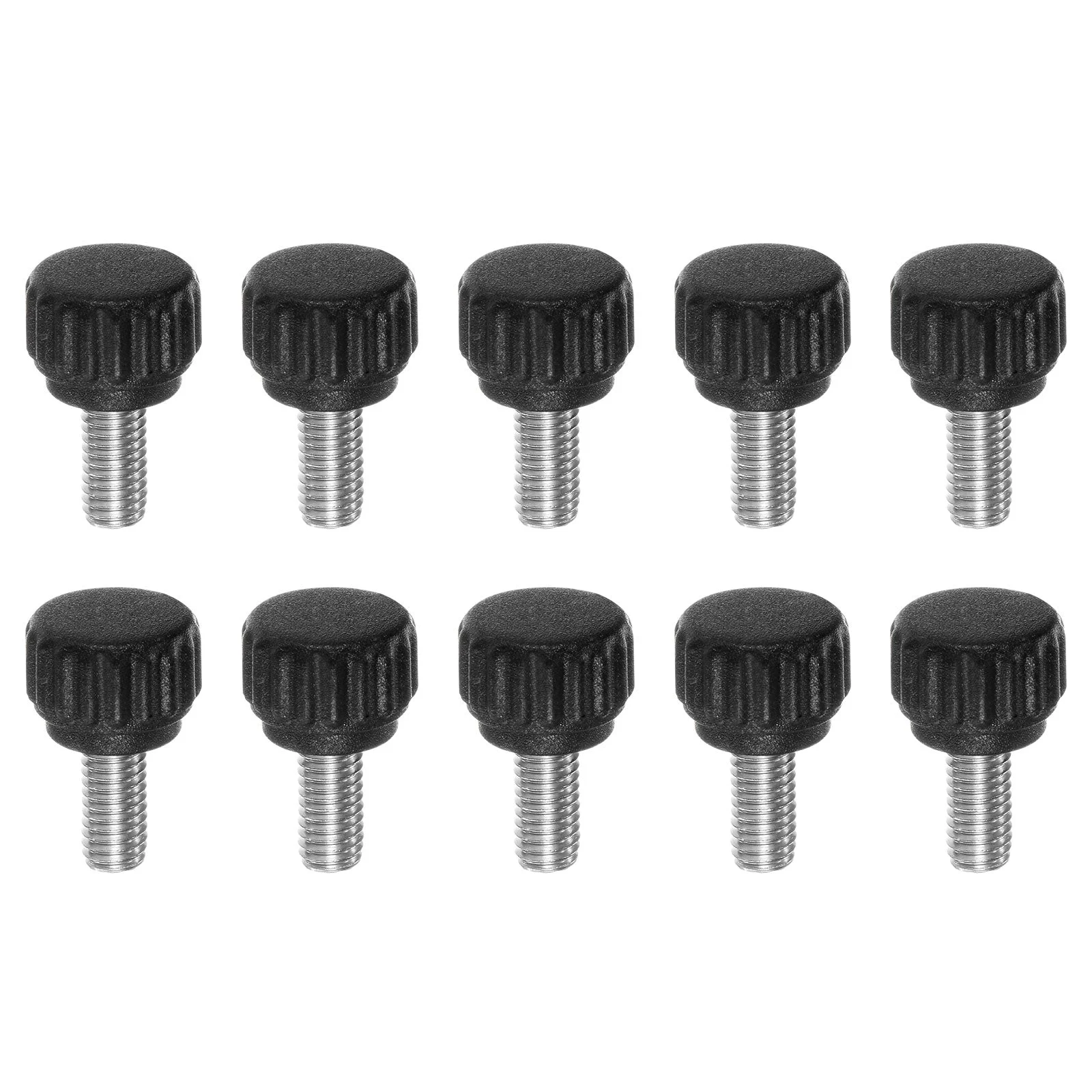 10pcs Knurled Clamping Knob Thumb Screws M5 x 10mm Metric Thread 13mm Matte Head