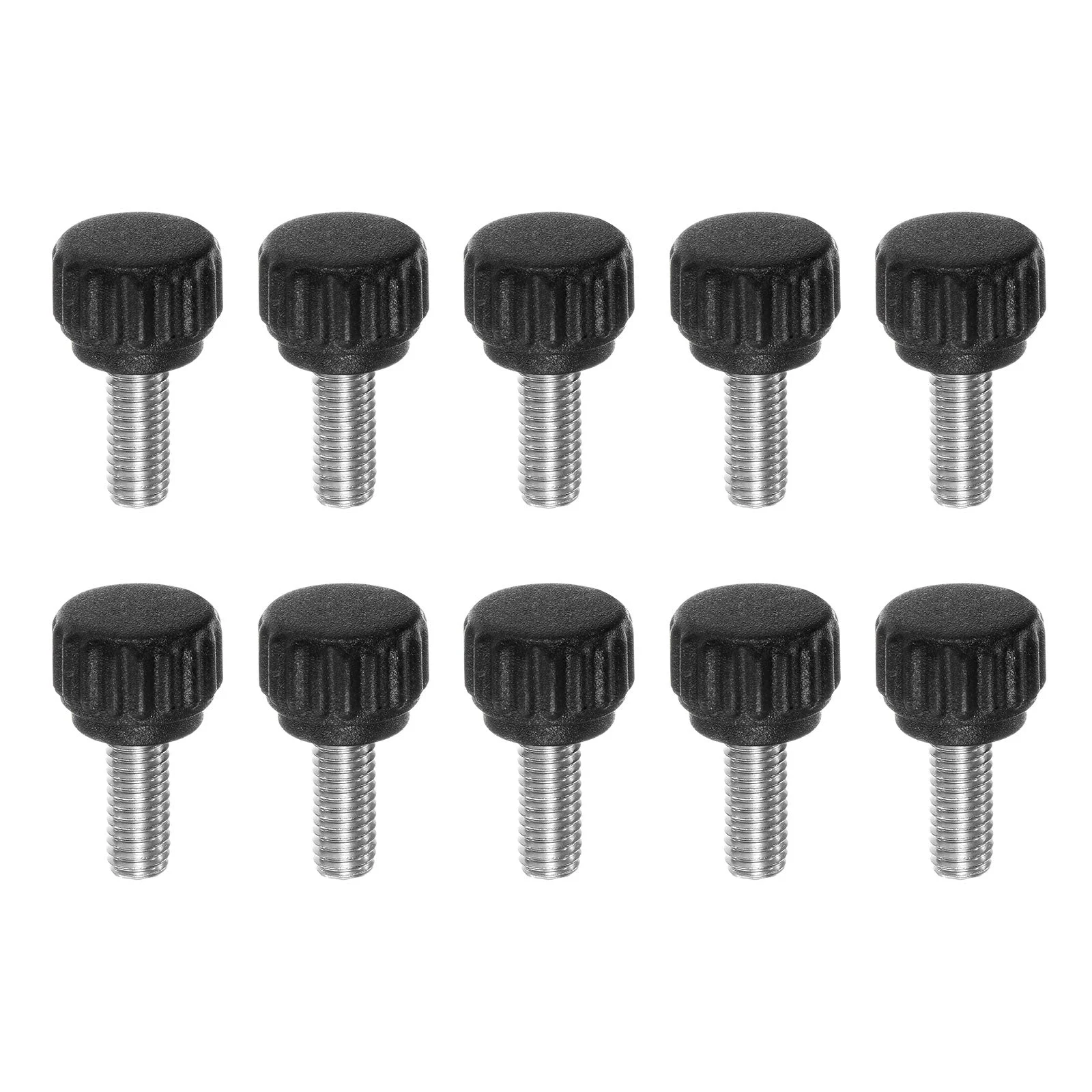10pcs Knurled Clamping Knob Thumb Screws M5 x 12mm Metric Thread 13mm Matte Head