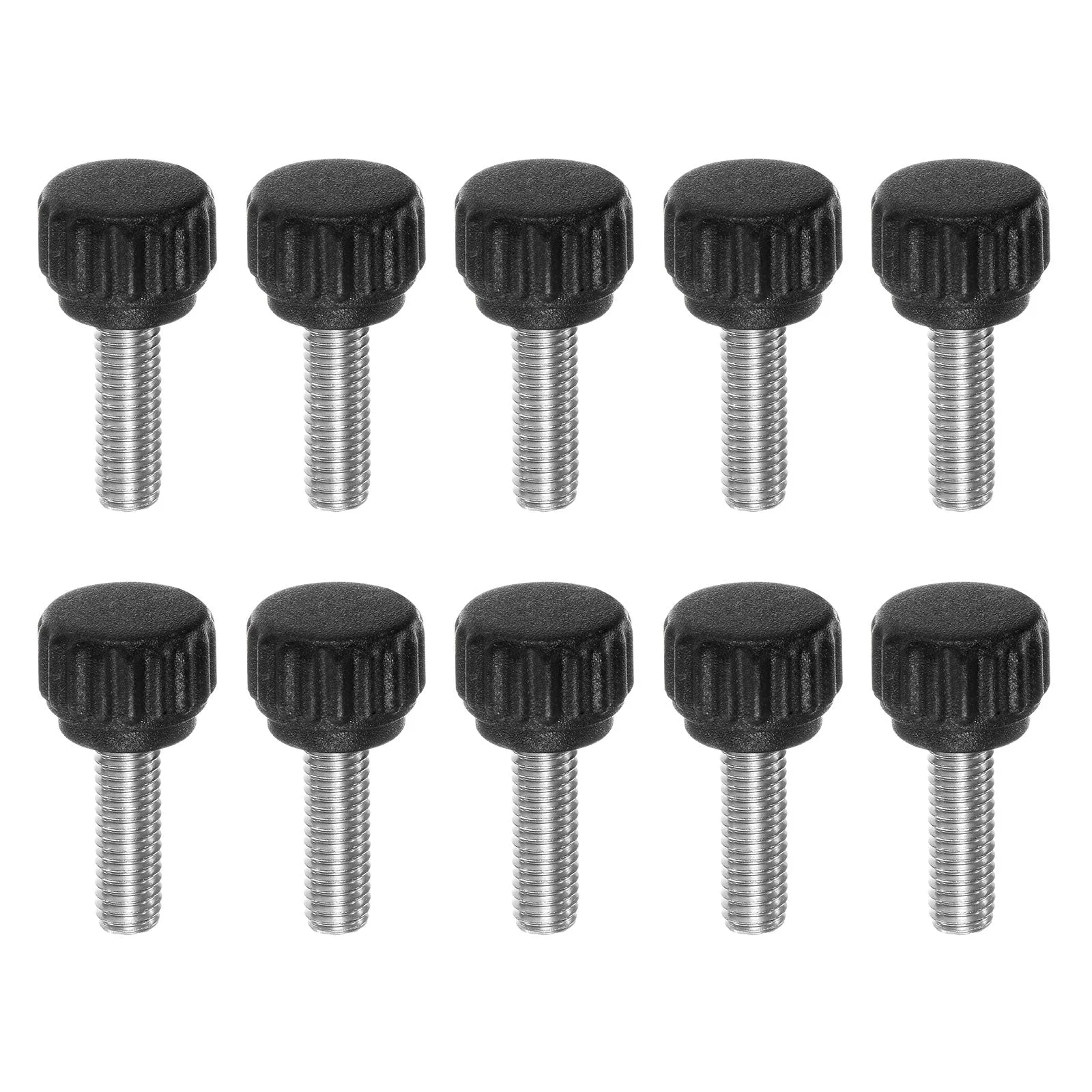 10pcs Knurled Clamping Knob Thumb Screws M5 x 16mm Metric Thread 13mm Matte Head