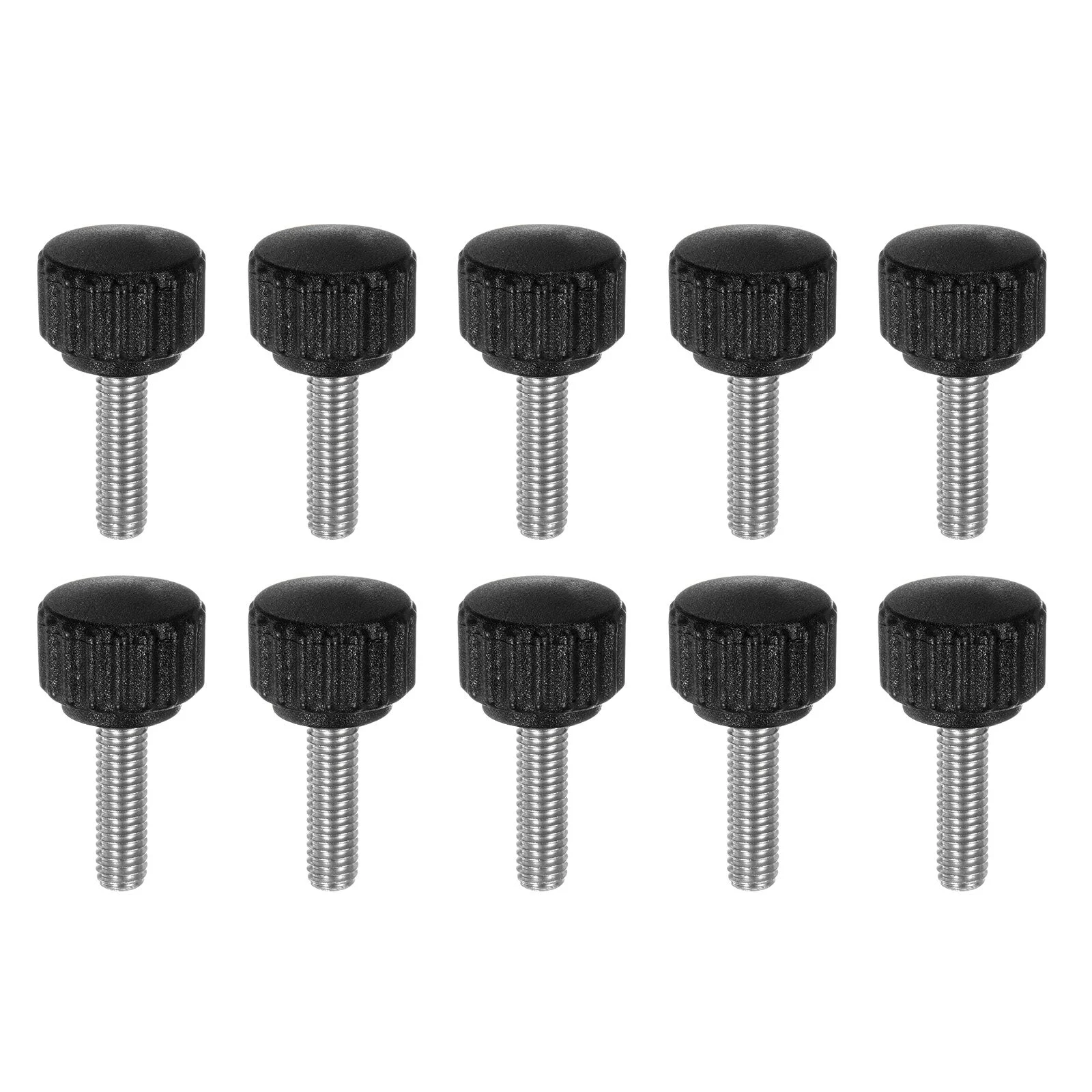 10pcs Knurled Clamping Knob Thumb Screws M5 x 20mm Metric Thread 16mm Matte Head