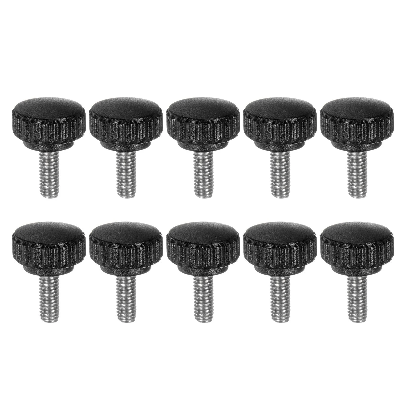 10pcs Knurled Clamping Knob Thumb Screws M6 x 16mm Metric Thread 22mm Matte Head